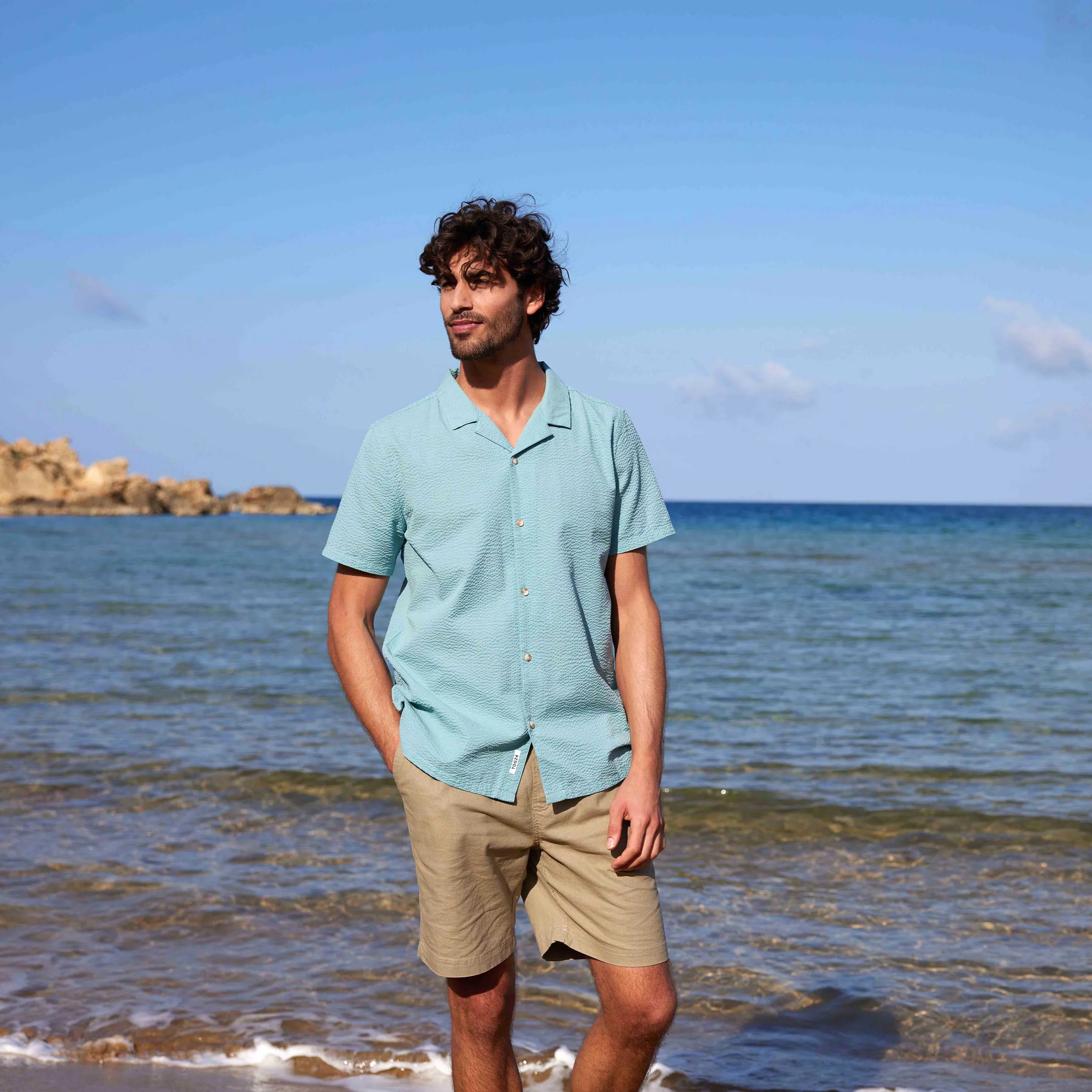 Derek Mens Short Sleeve Supersoft Shirt - Light Sky - Image 3
