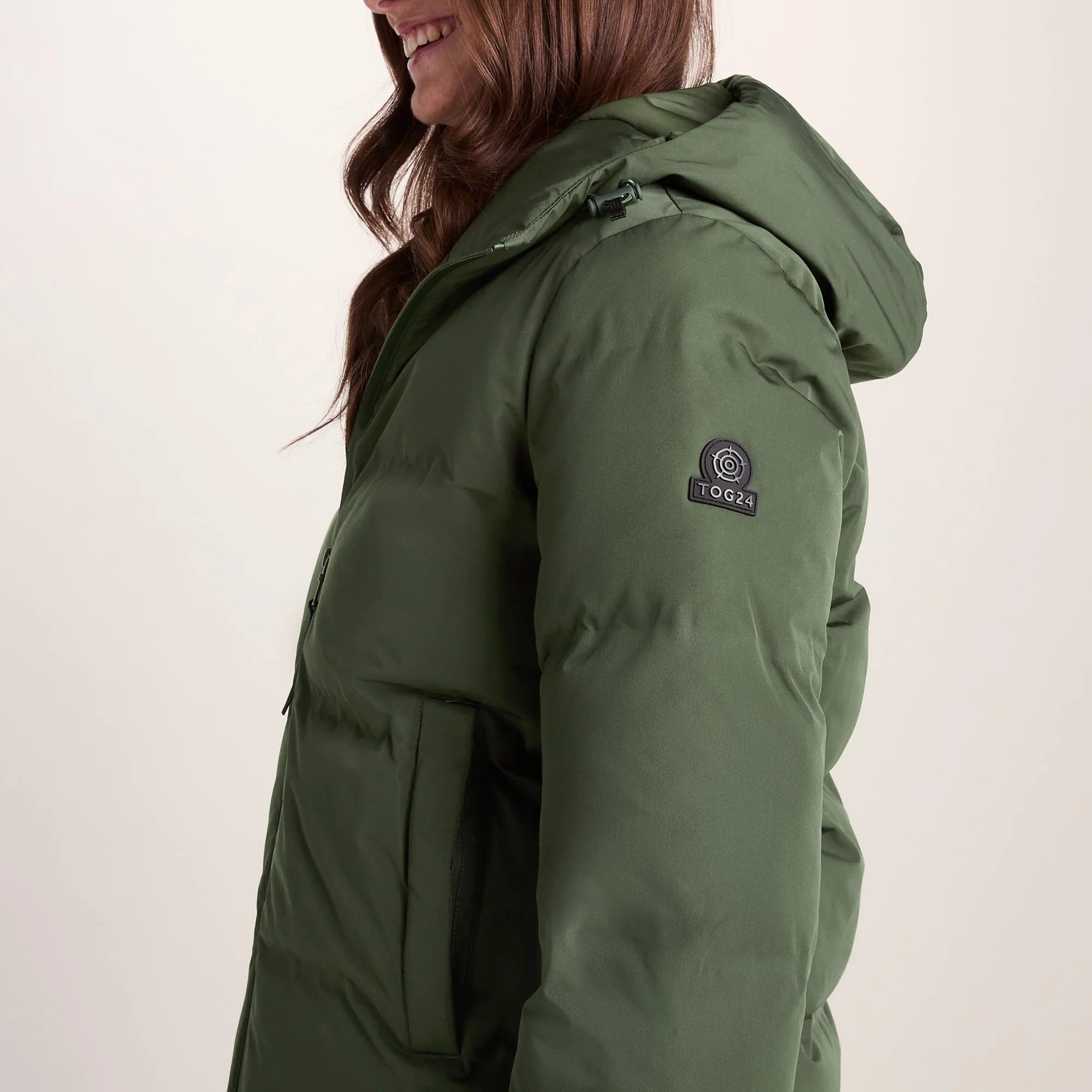 Dina Womens Shower Resistant Insulated Jacket - Dark Green - Image 7