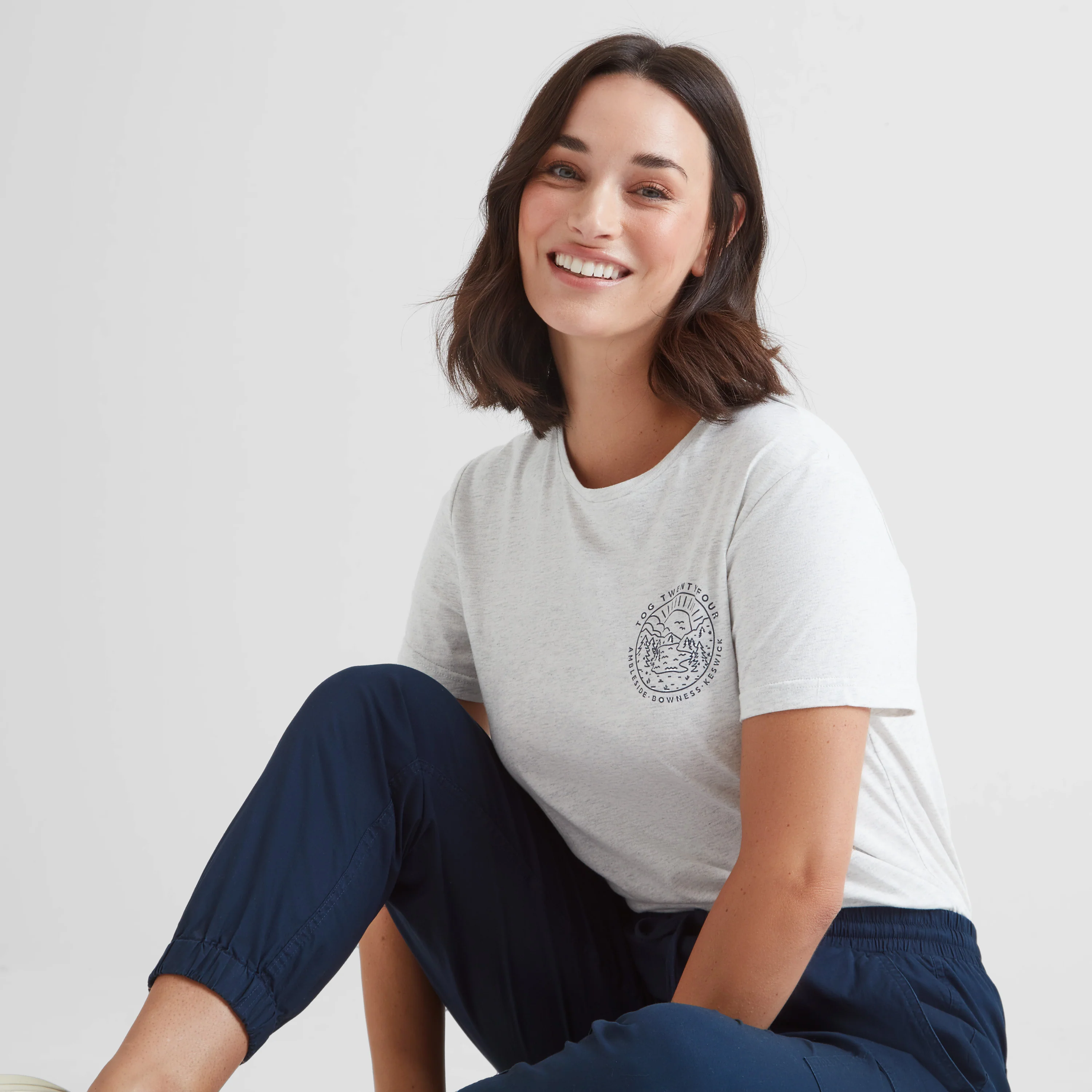 District Womens 100% Cotton Supersoft T-Shirt - Ice Grey Marl - Image 4