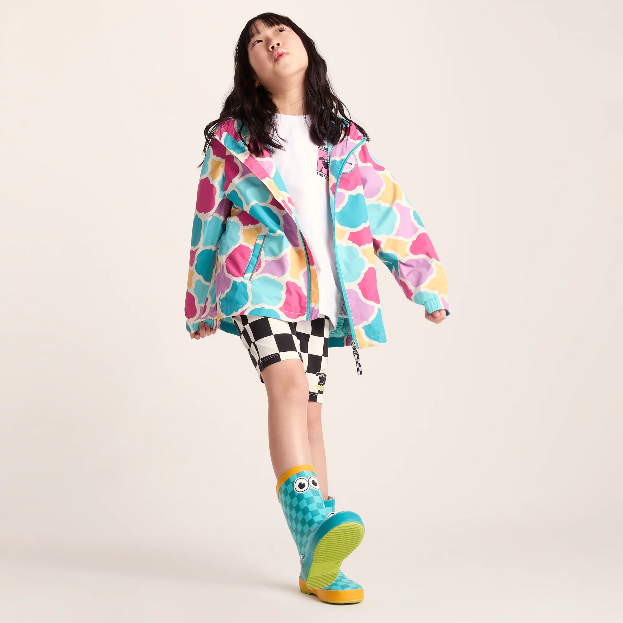 Dorper Kids Shaun the Sheep Wellies - Spearmint/Bubblegum Checkerboard - Image 2