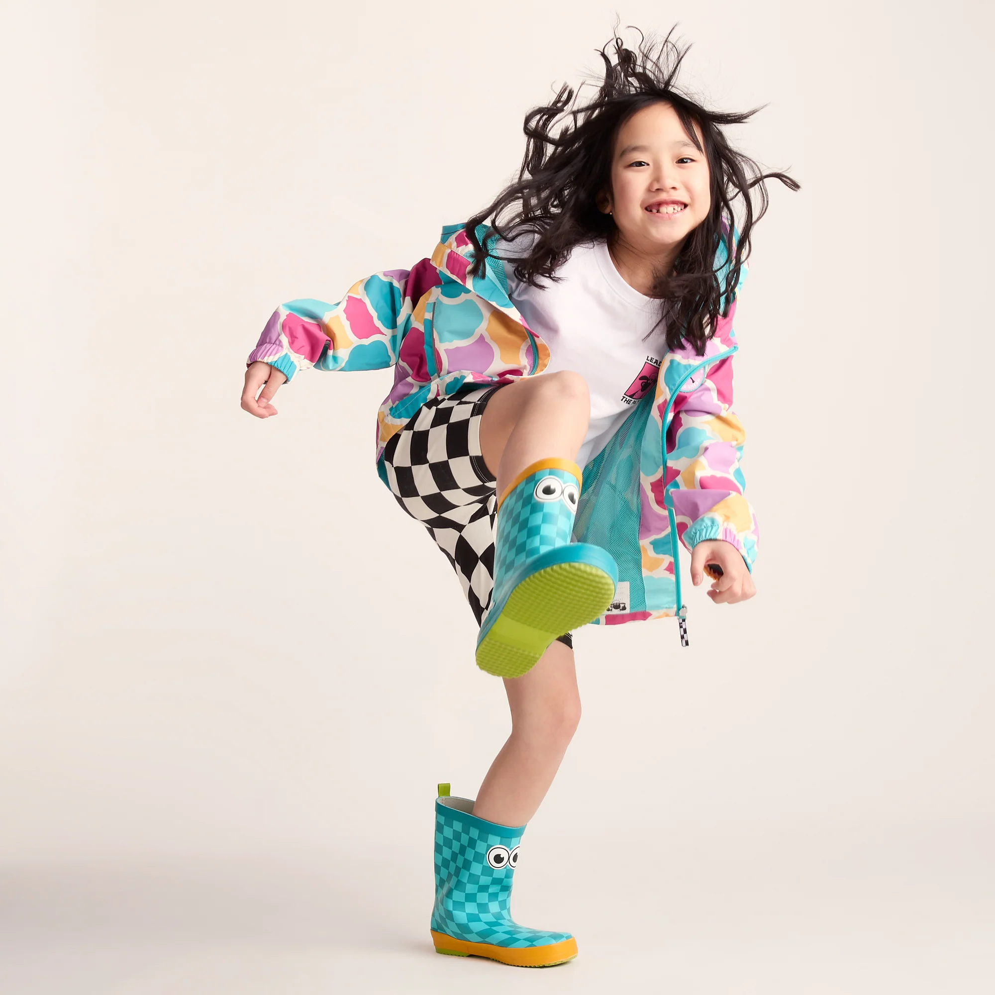 Dorper Kids Shaun the Sheep Wellies - Spearmint/Bubblegum Checkerboard - Image 7