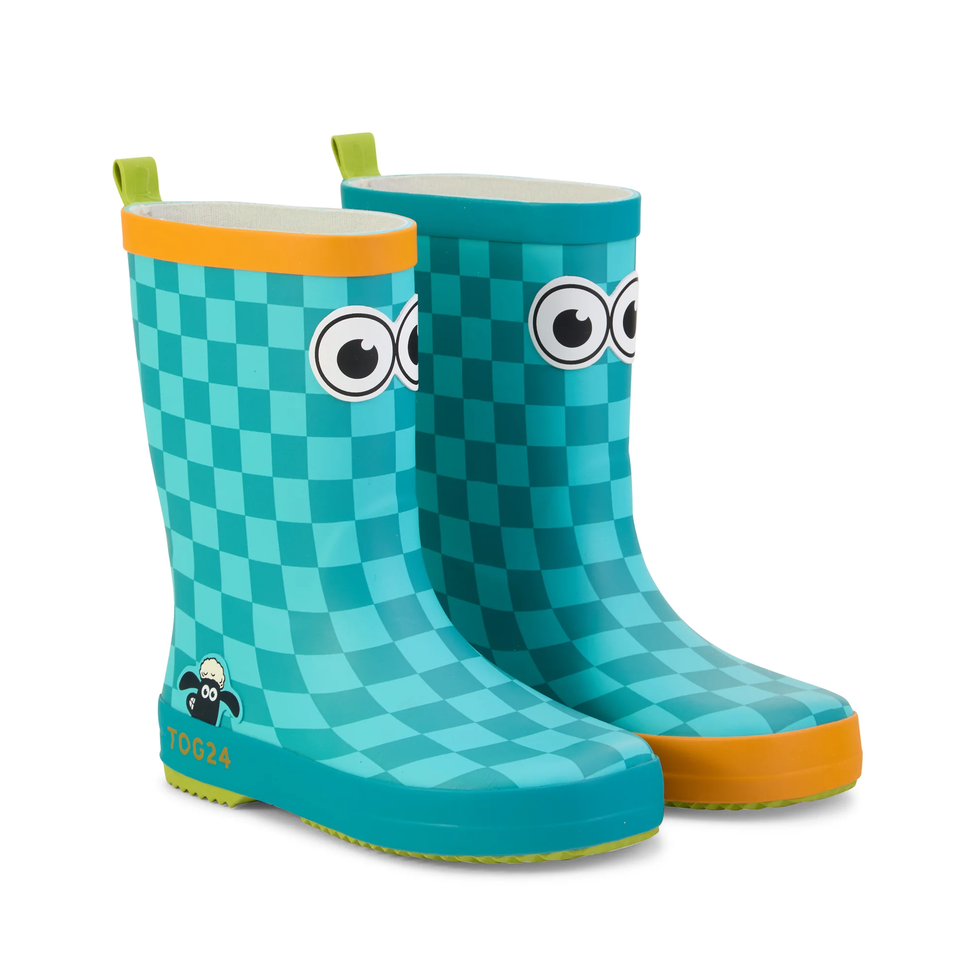 Dorper Kids Shaun the Sheep Wellies - Spearmint/Bubblegum Checkerboard - Image 8