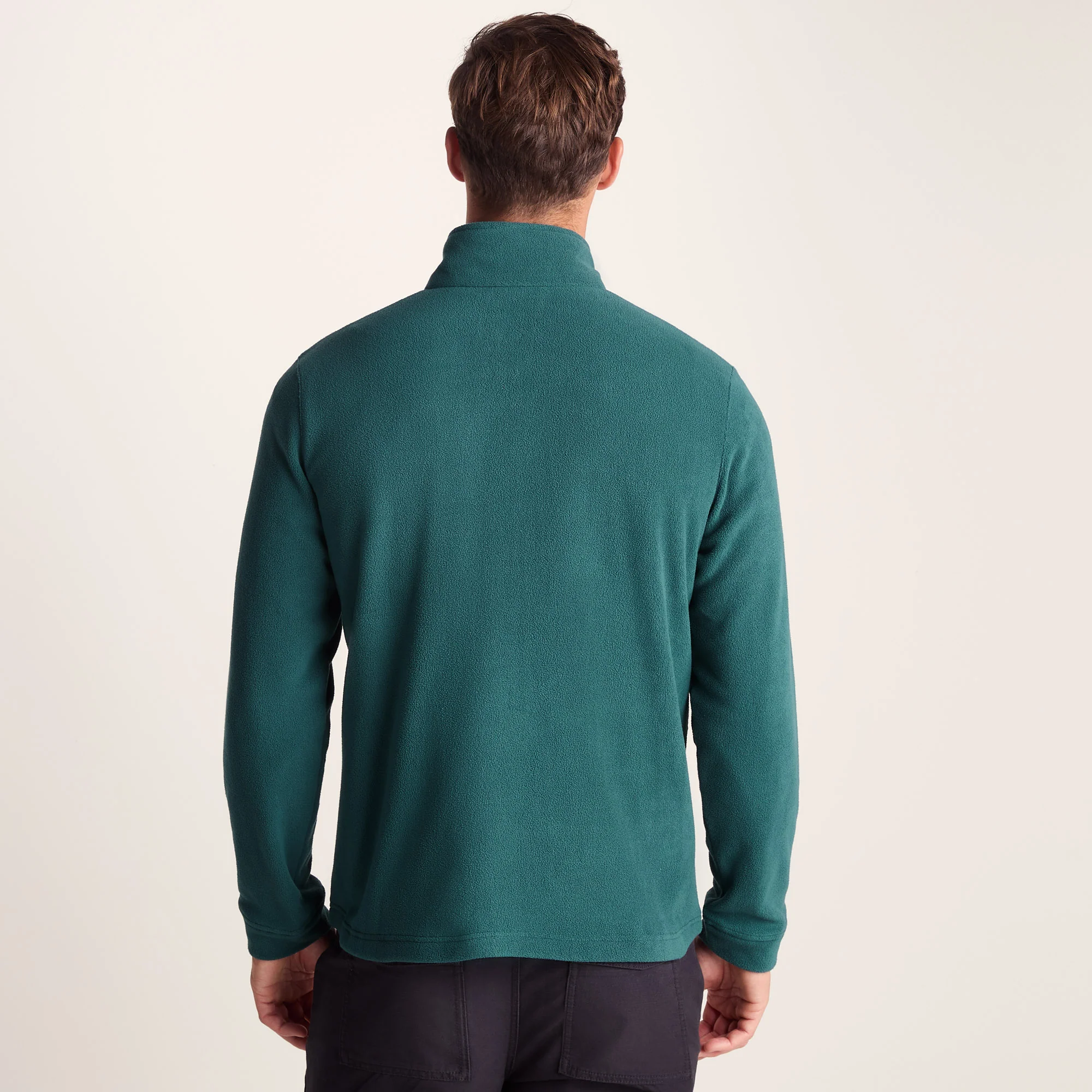 Dowson Mens Relaxed Fit Microfleece Zip Neck - Hydro Blue/Dark Turquoise - Image 5