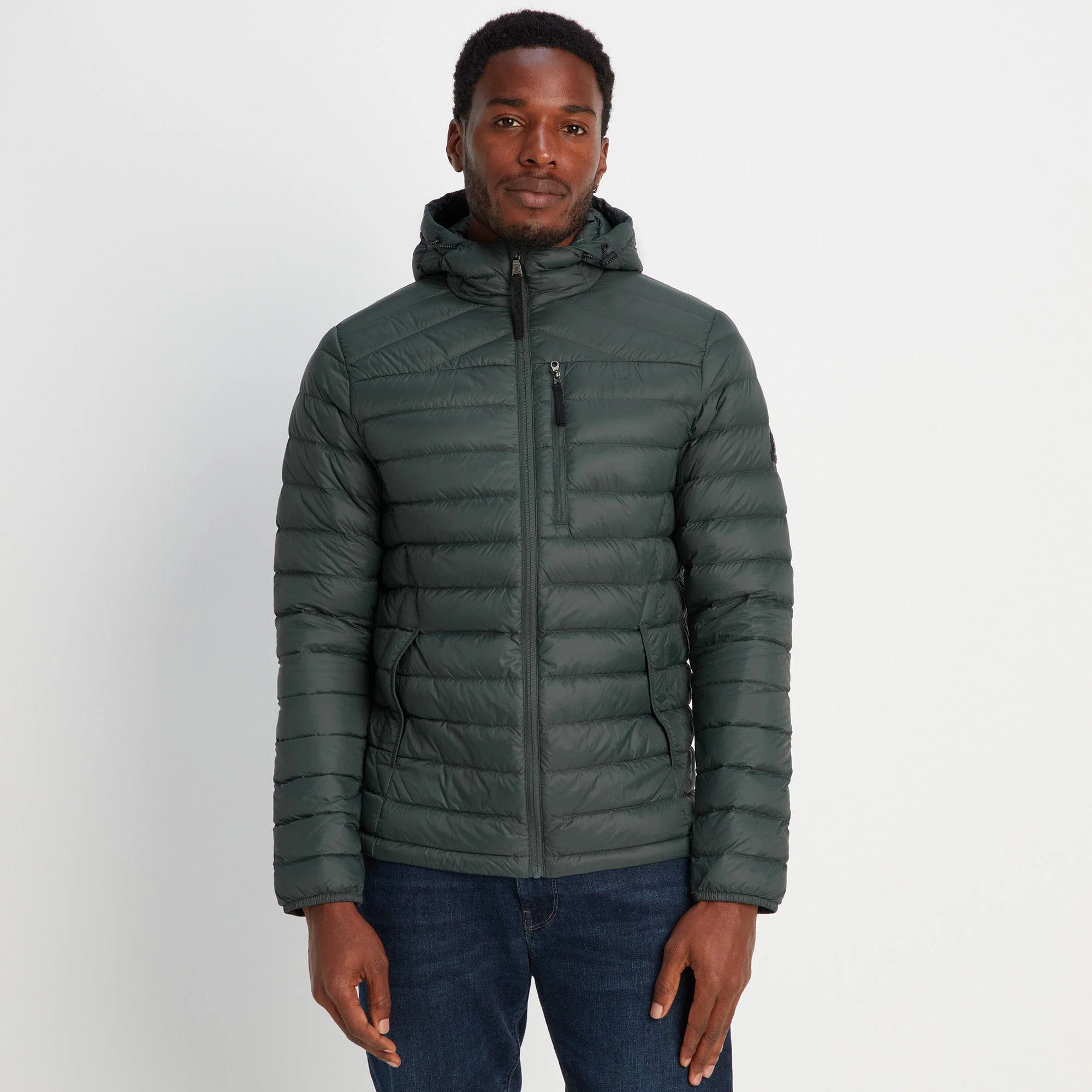 Drax Mens Hooded Down Jacket - Pine Green - Image 3