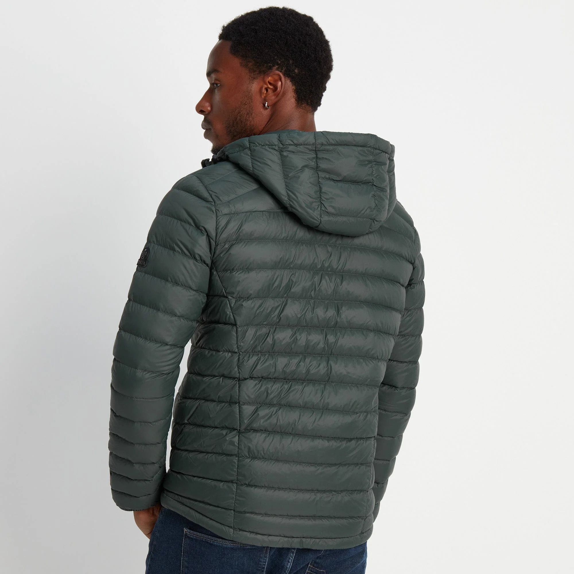 Drax Mens Hooded Down Jacket - Pine Green - Image 4
