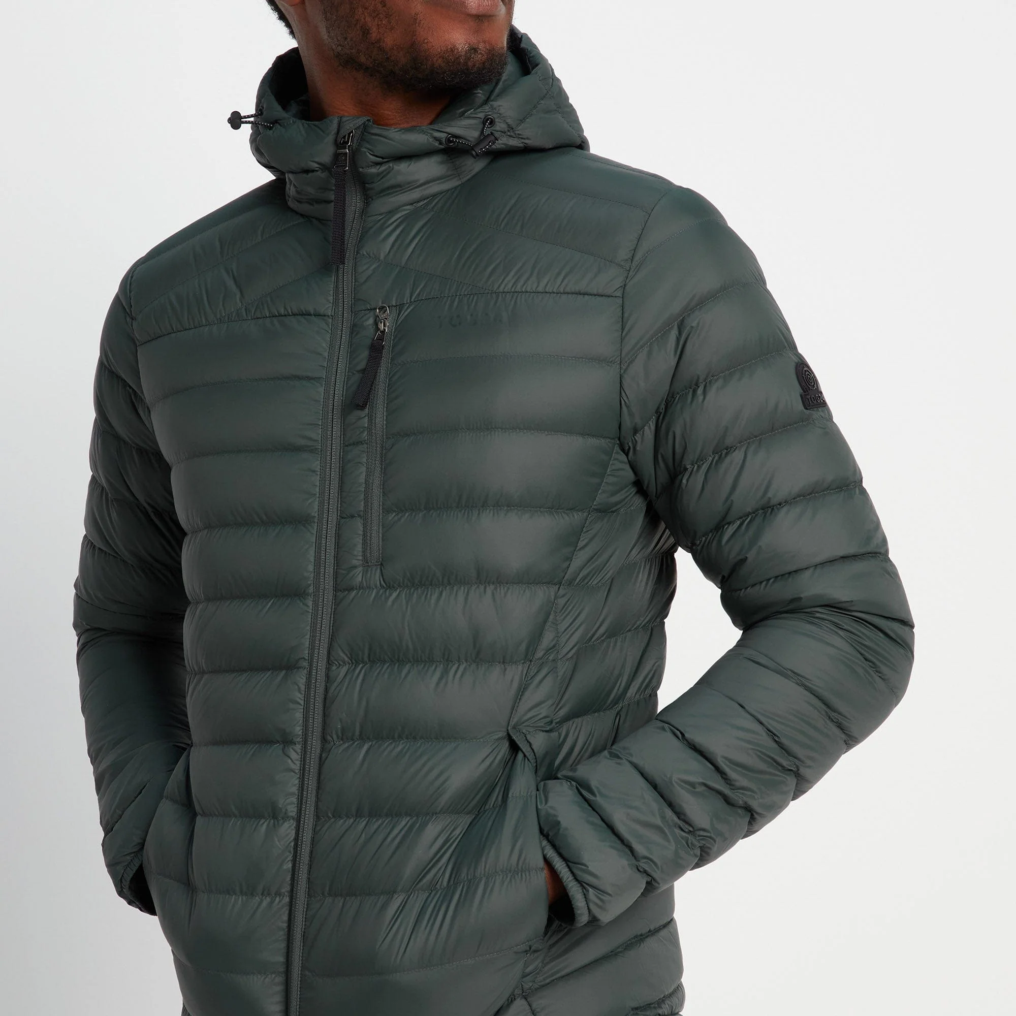 Drax Mens Hooded Down Jacket - Pine Green - Image 5