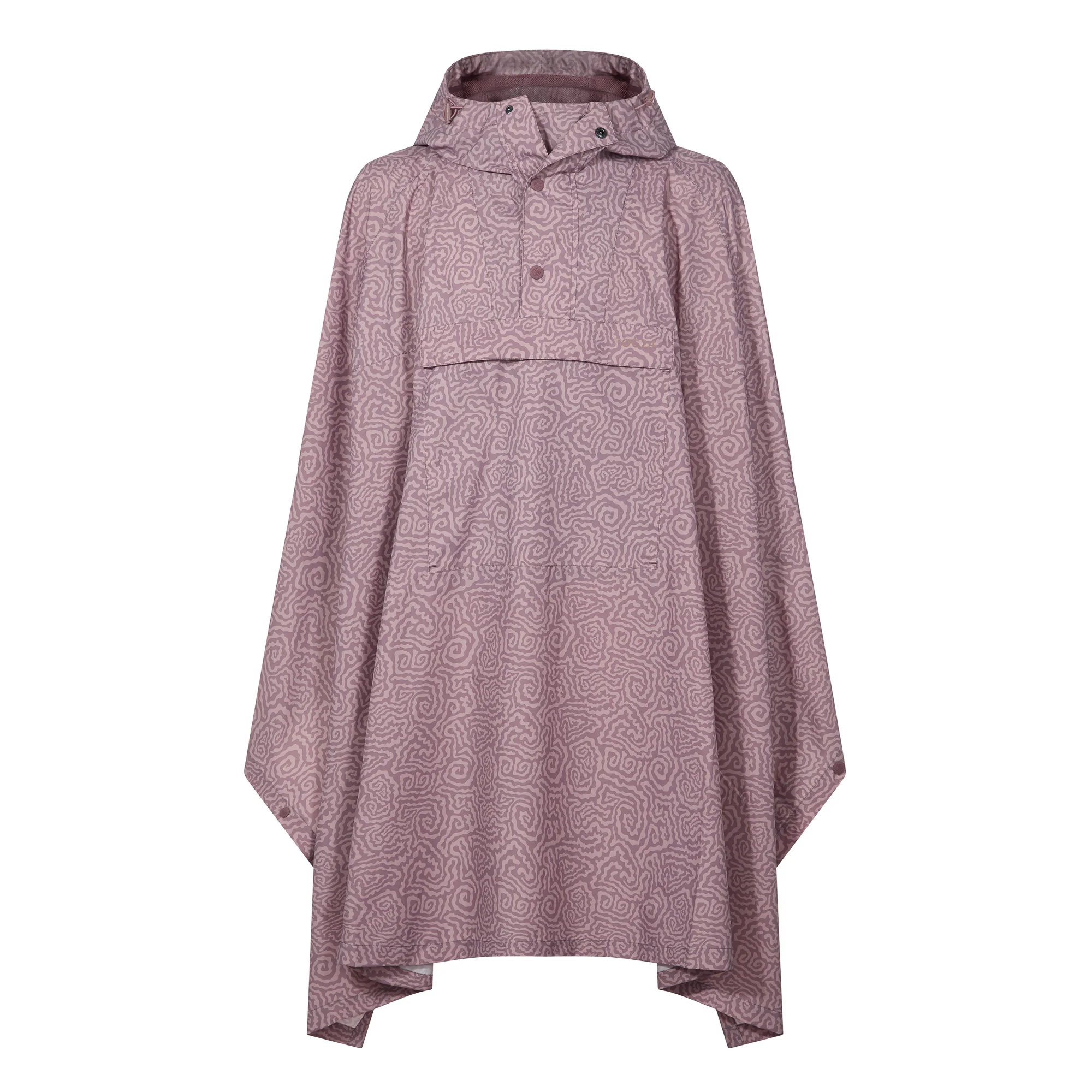 Drench Unisex Waterproof Poncho - Dusky Pink Wiggle Print - Image 7