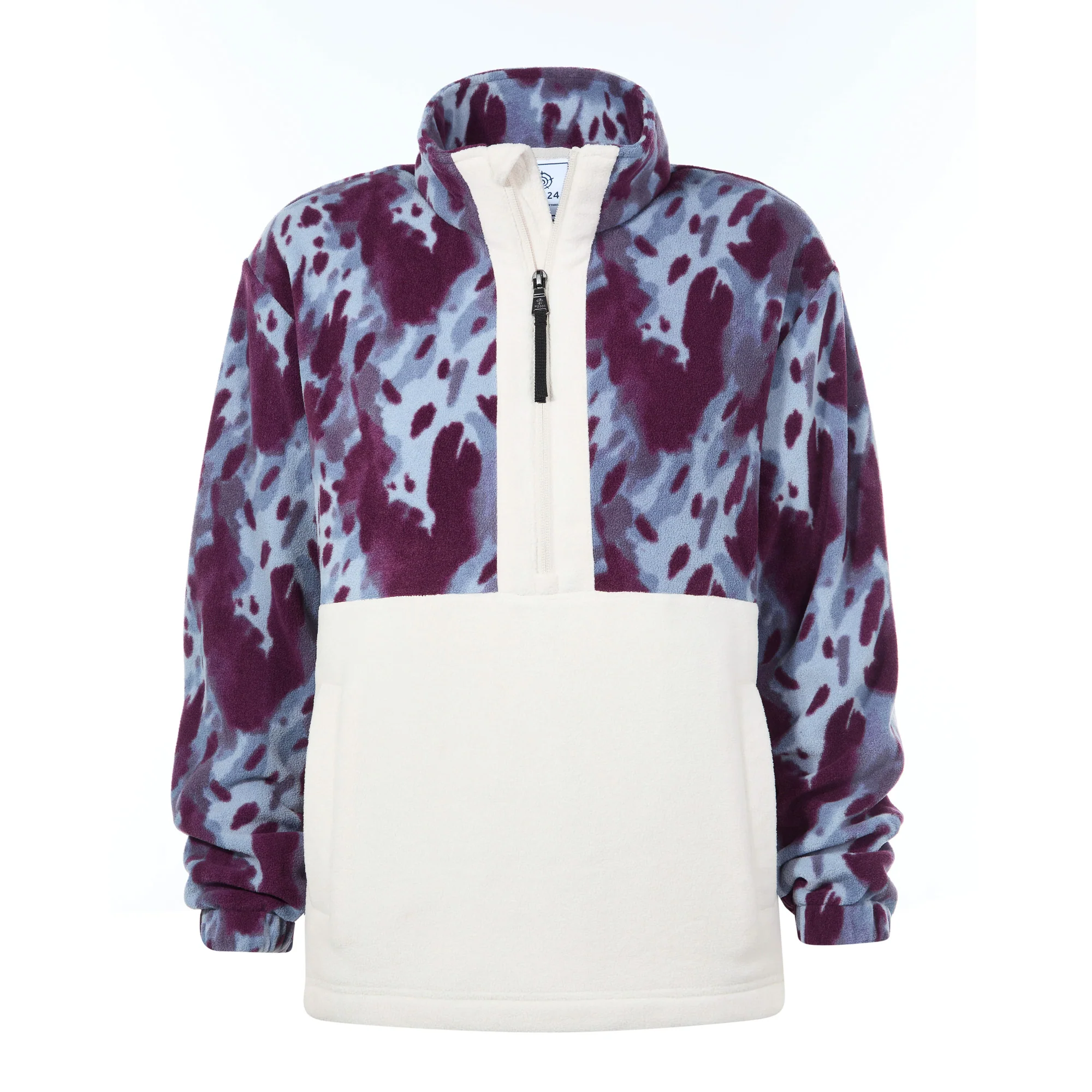Eden Womens Relaxed Fit Microfleece Zip Neck - Smokey Blue Print - Image 7