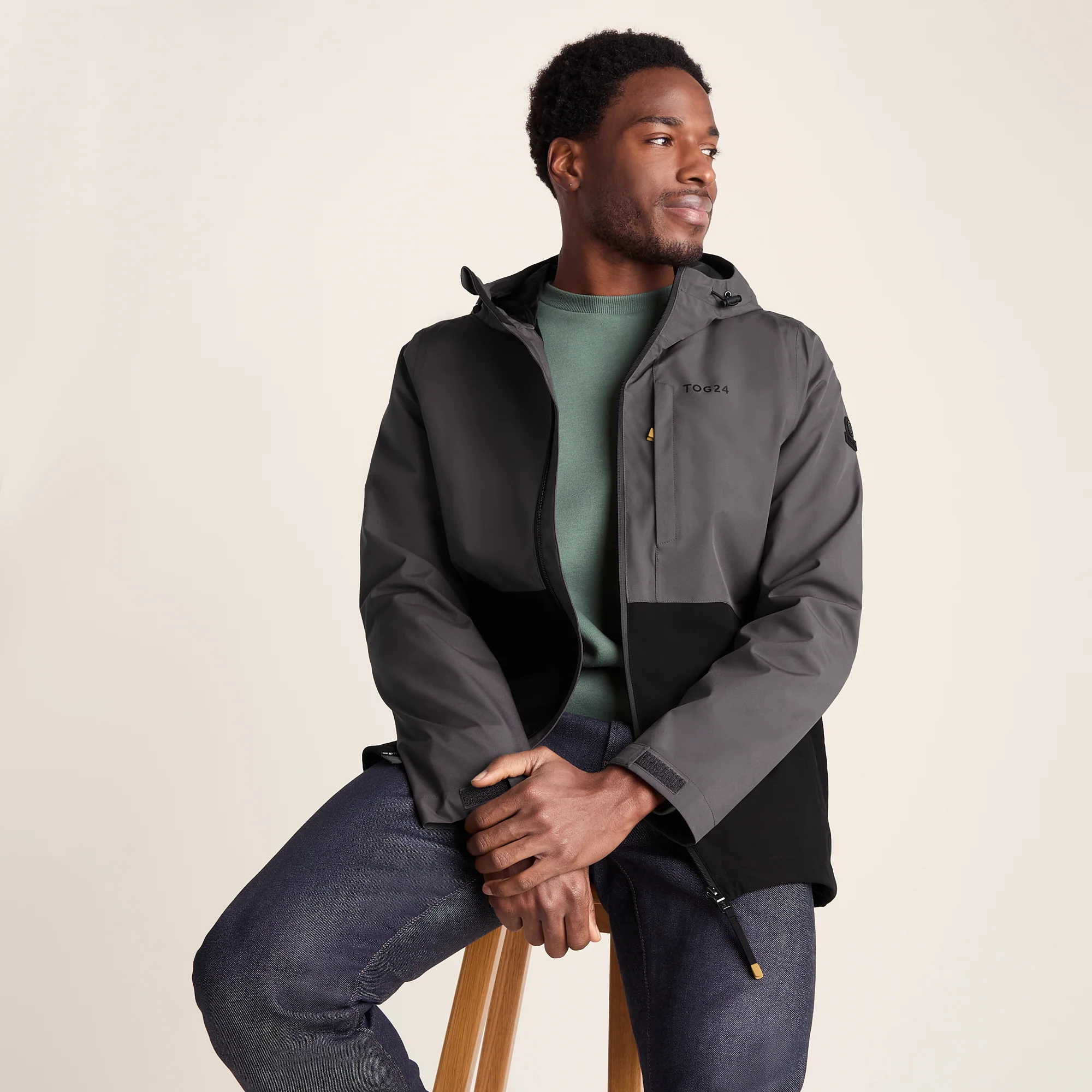 Ellon Mens Waterproof Jacket - Black/Deep Slate