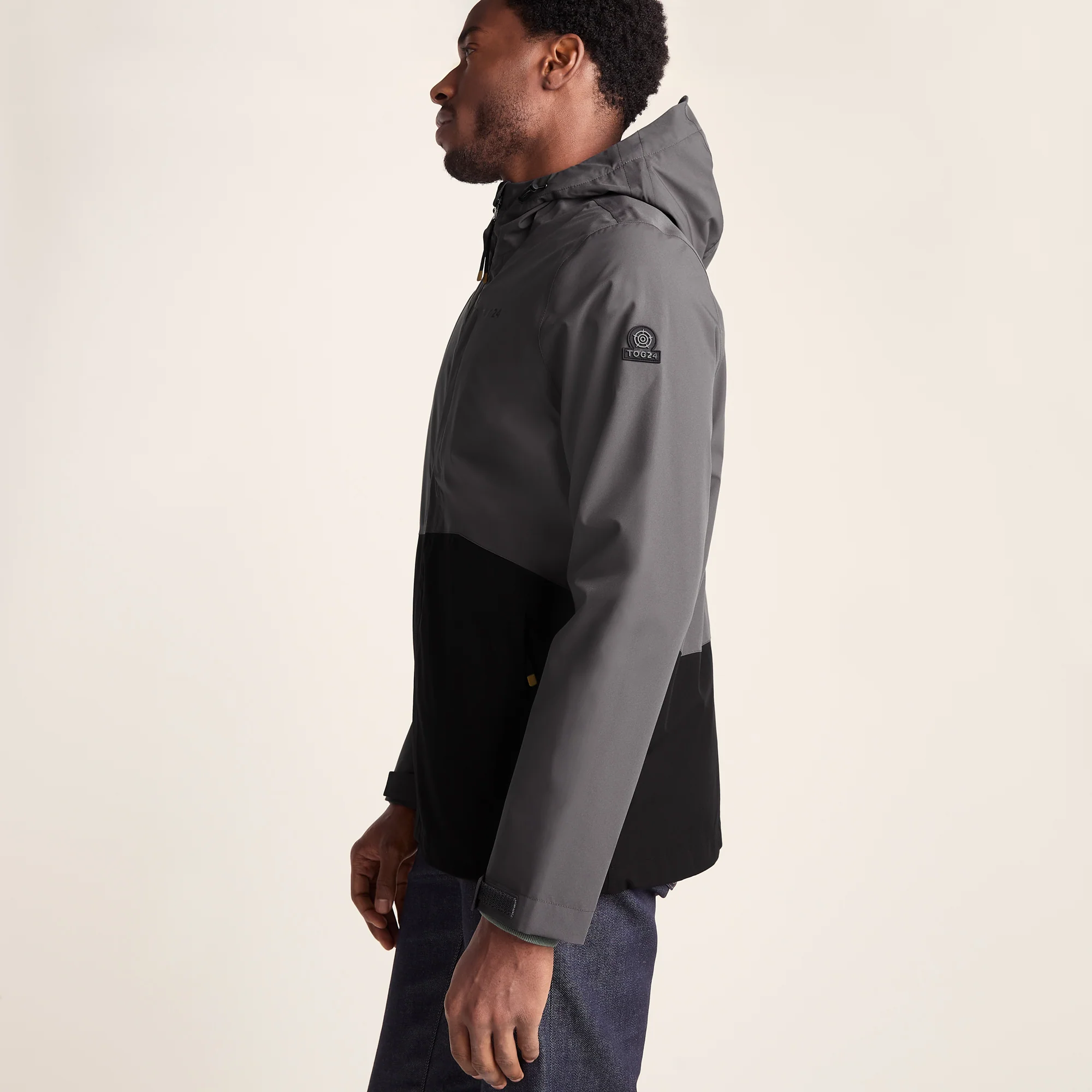 Ellon Mens Waterproof Jacket - Black/Deep Slate - Image 6