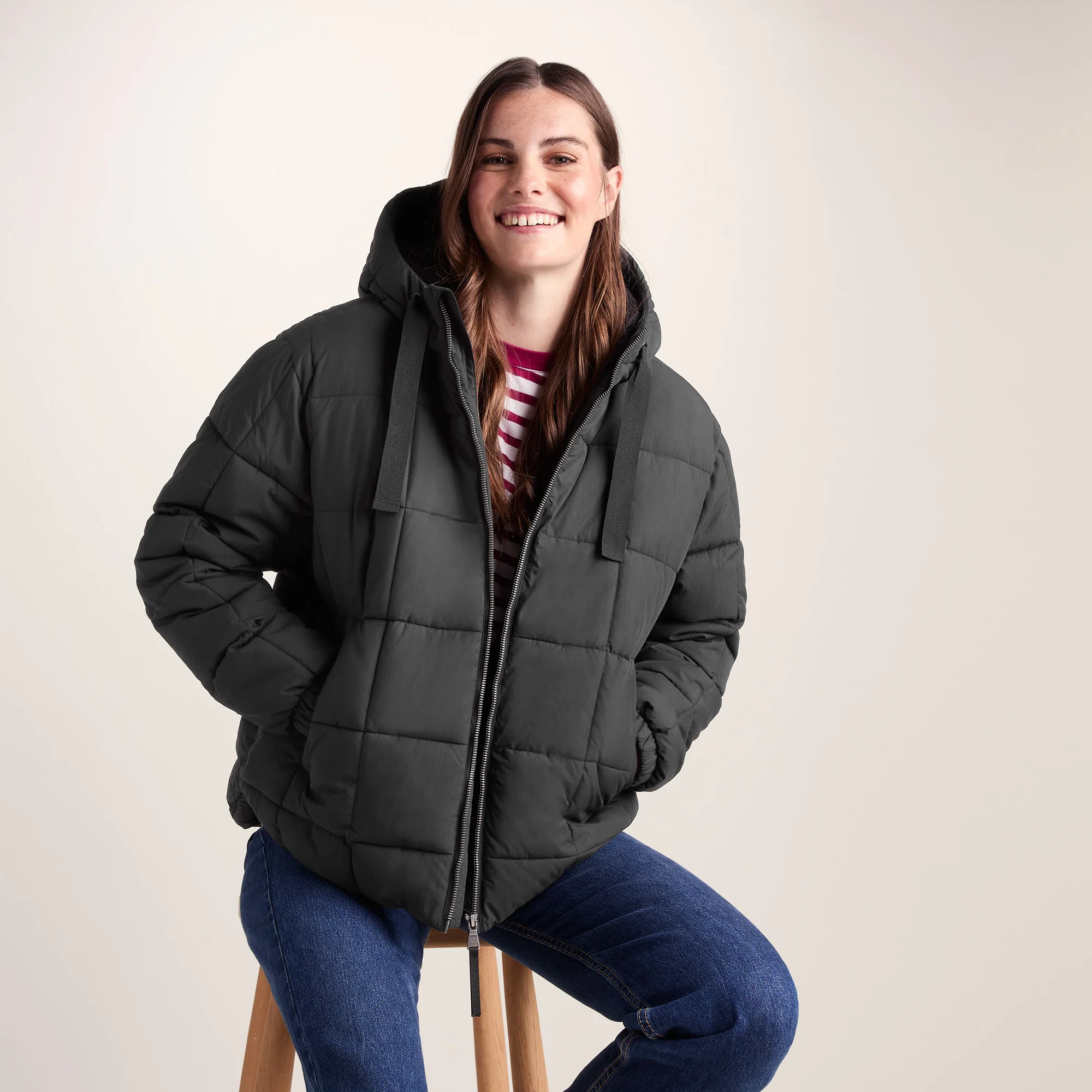 Else Womens Oversized Shower Resistant Heavy Padded Jacket - Black - Image 5
