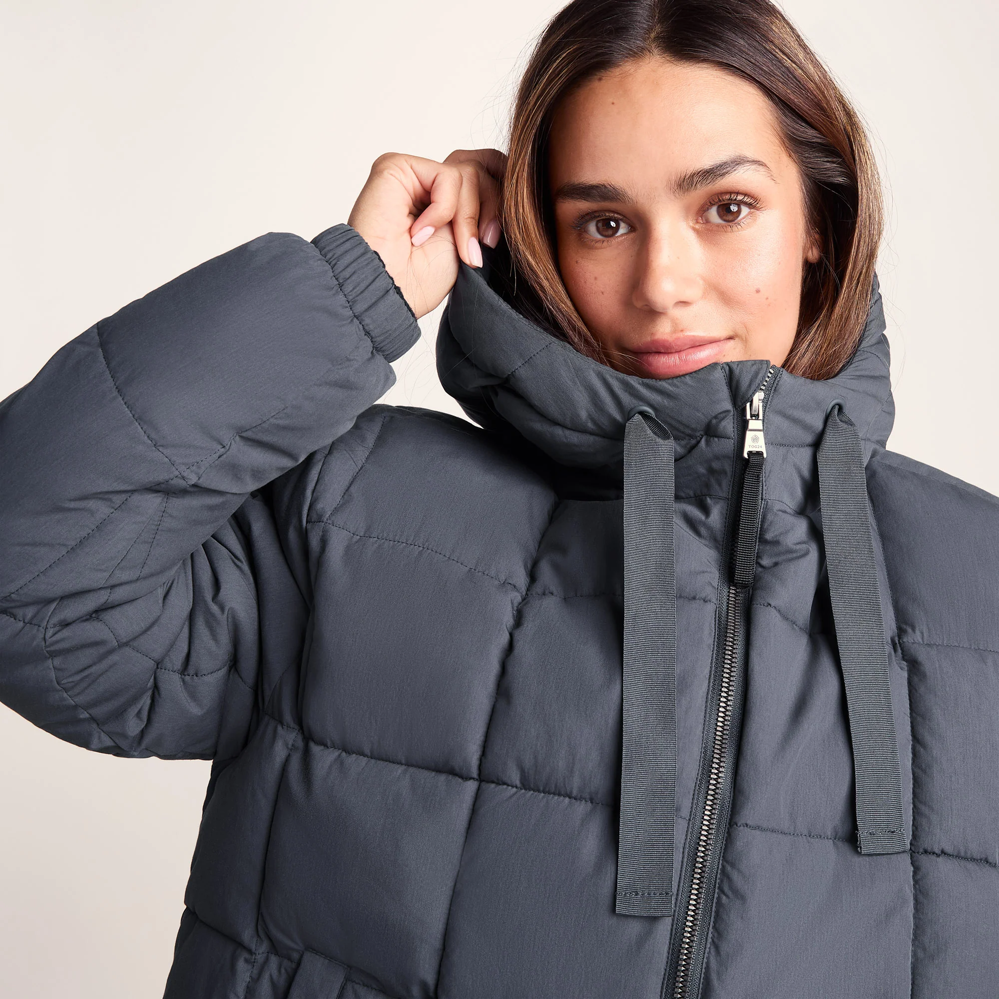 Else Womens Oversized Shower Resistant Heavy Padded Jacket - Washed Blue - Image 2