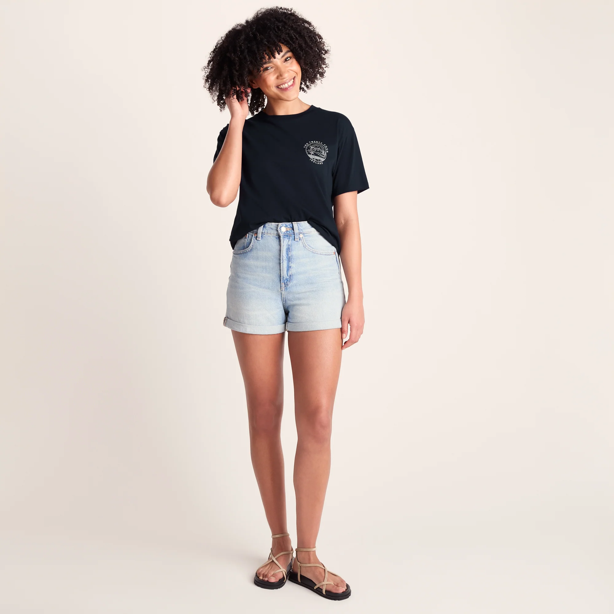 Emerald Isle Womens 100% Cotton Relaxed Fit T-Shirt - Dark Indigo - Image 2