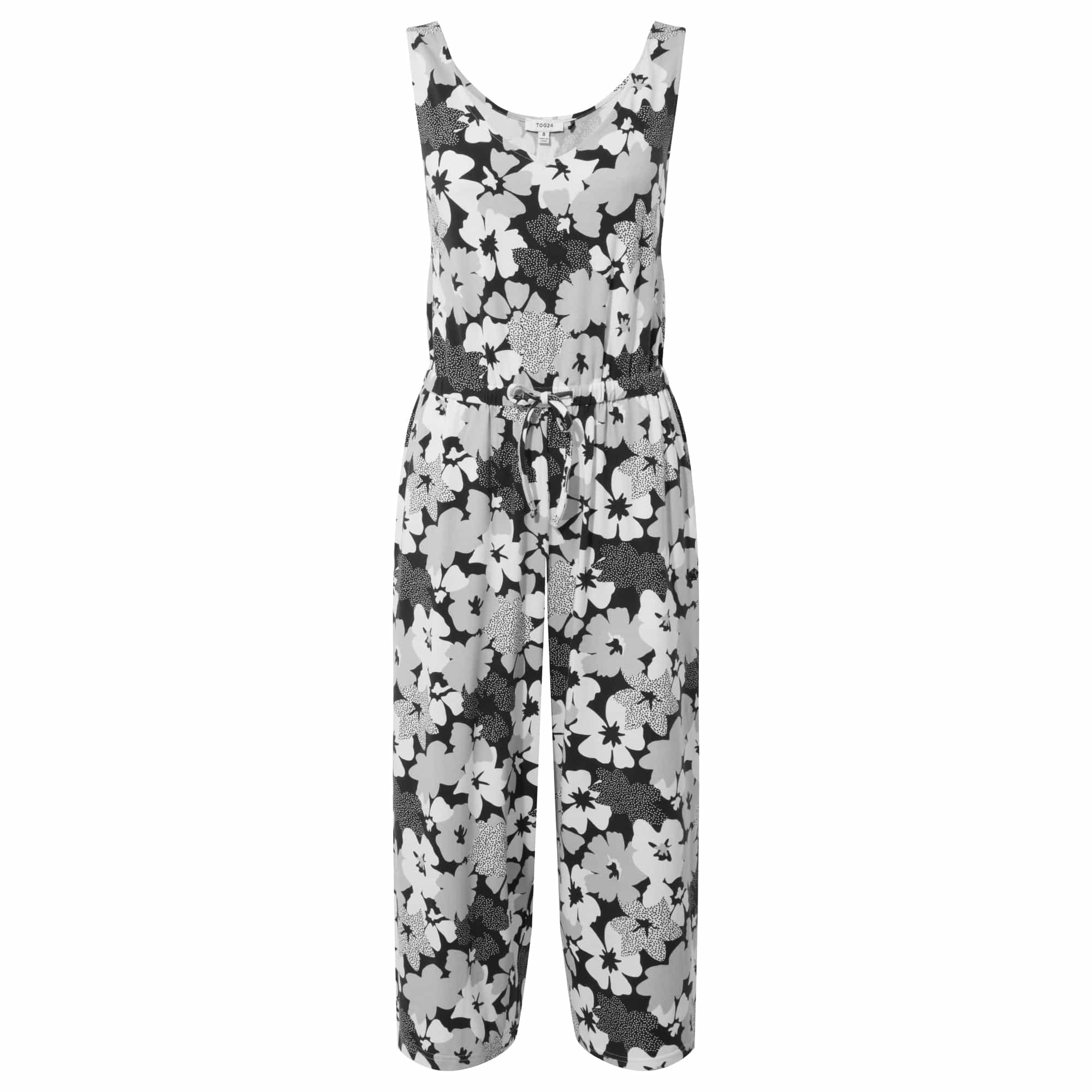 Emmie Womens Supersoft Jumpsuit - Black Floral Print - Image 6