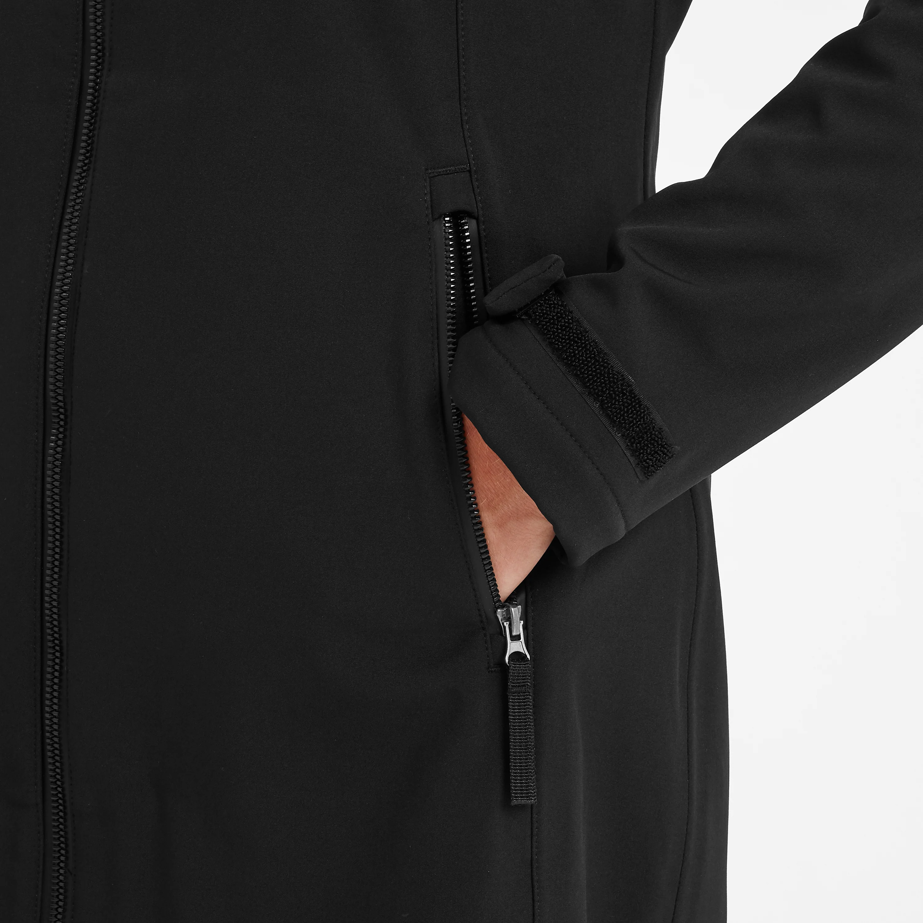 Enya Womens Longline Waterproof Softshell Jacket - Black - Image 5