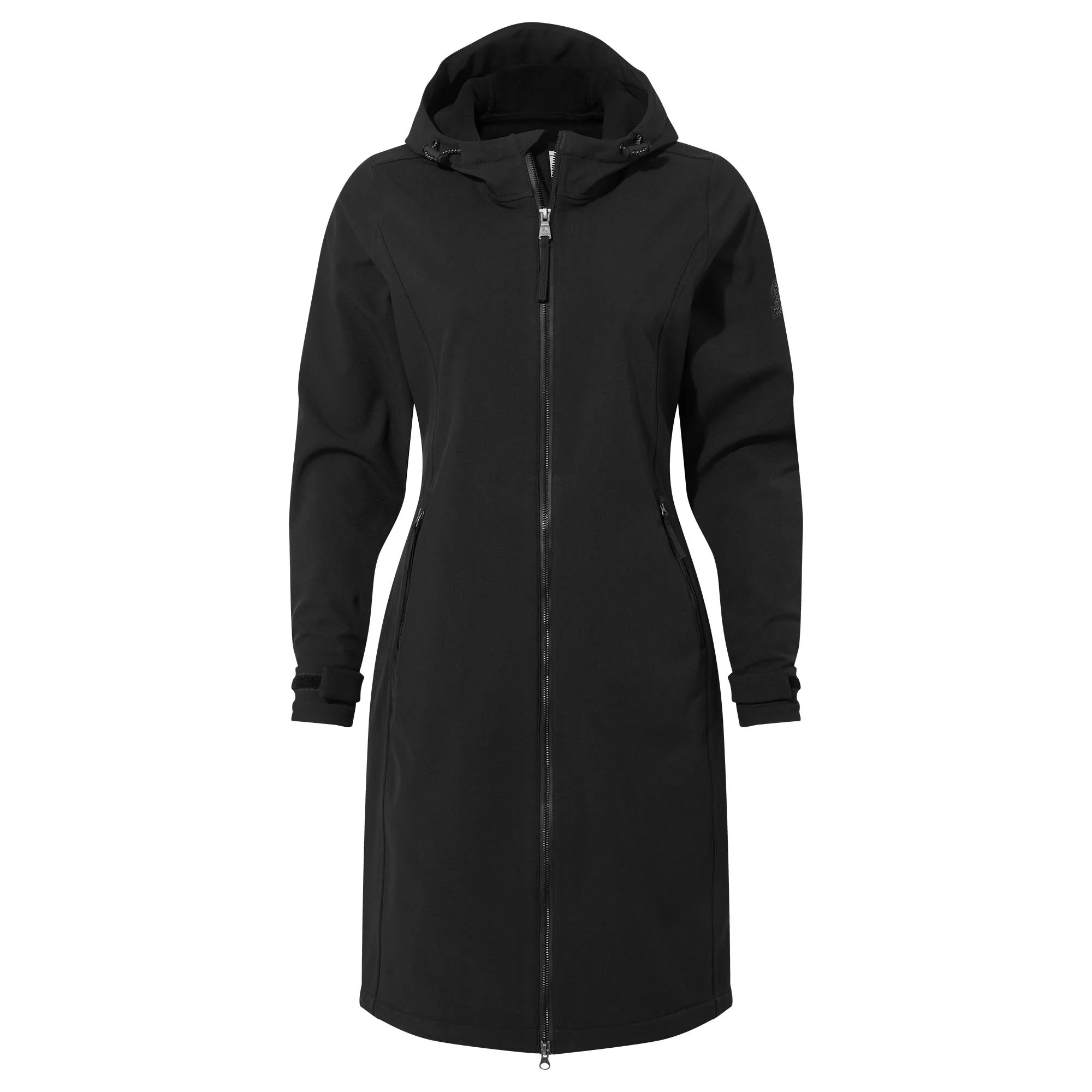 Enya Womens Longline Waterproof Softshell Jacket - Black - Image 8