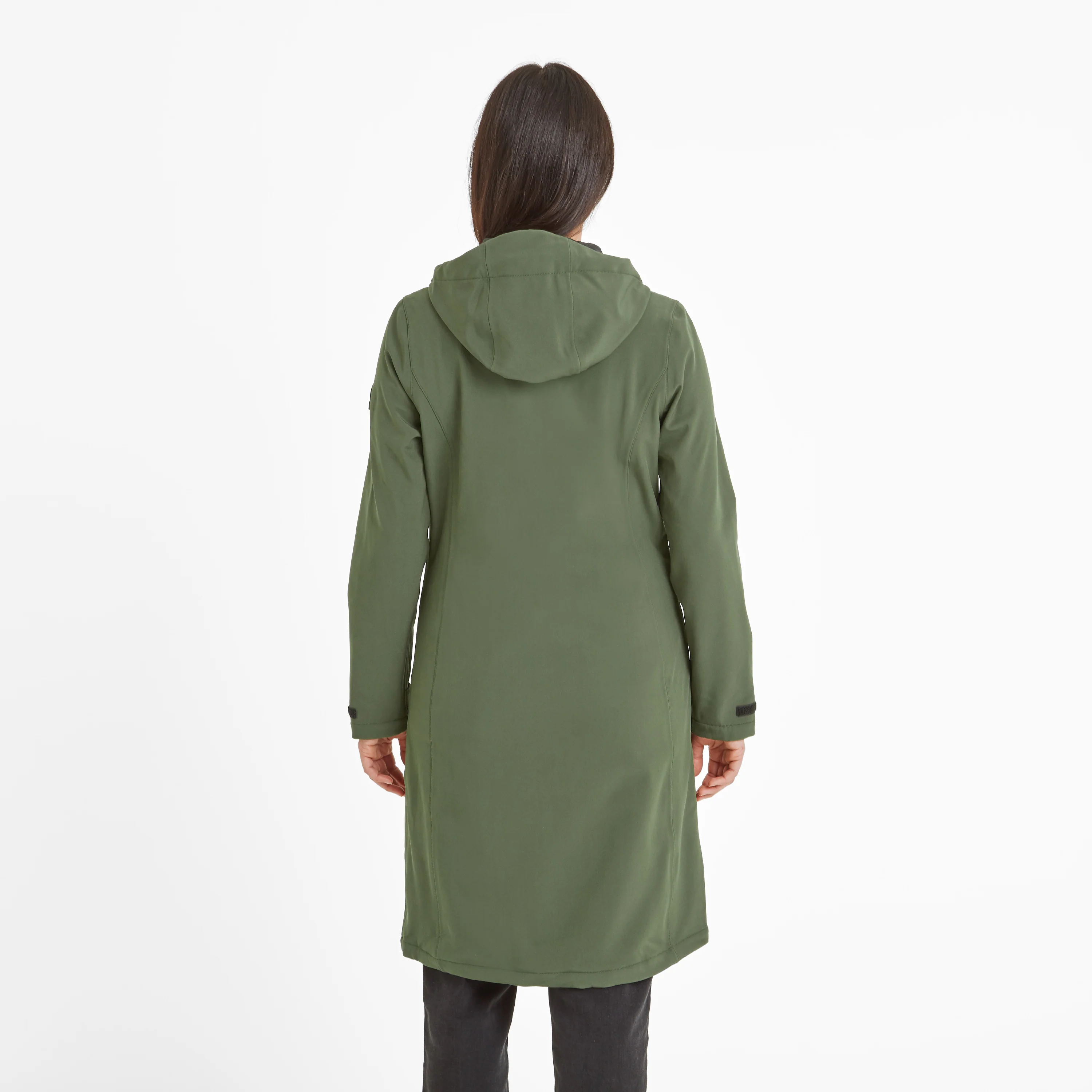 Enya Womens Longline Waterproof Softshell Jacket - Dark Green - Image 3