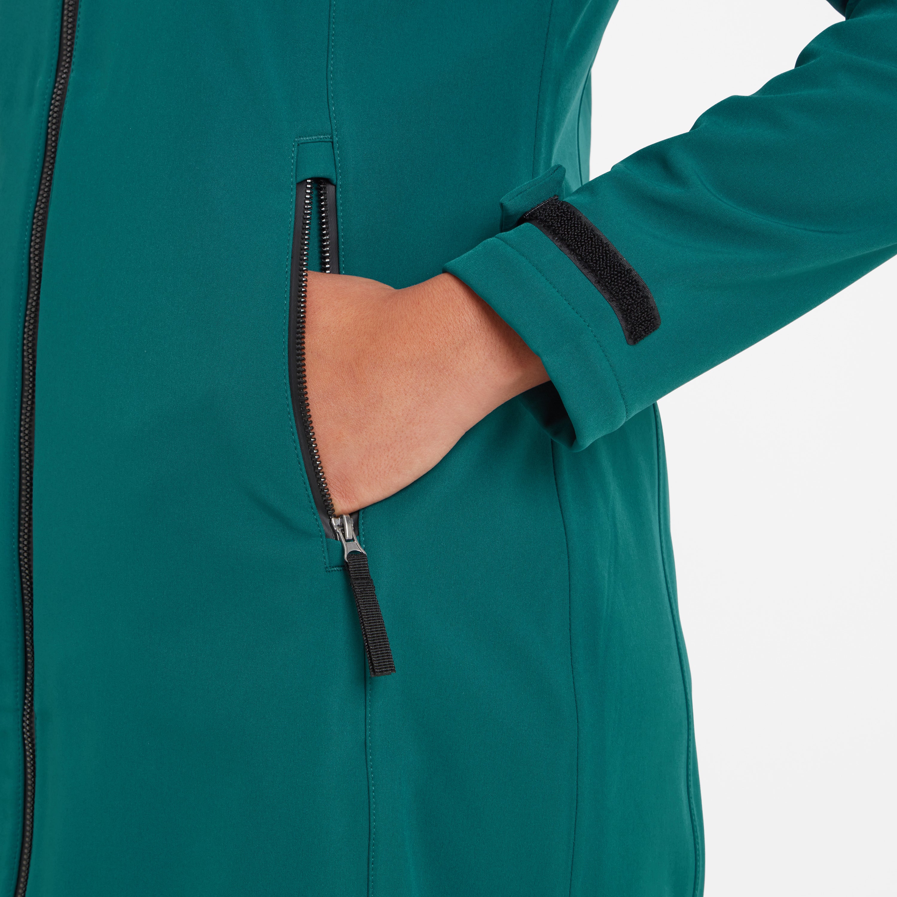 Enya Womens Longline Waterproof Softshell Jacket - Deep Teal - Image 4