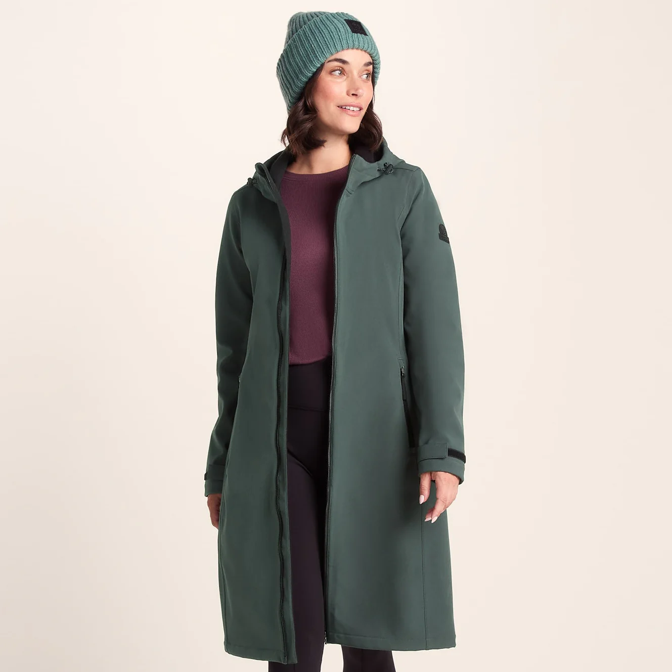 Enya Womens Longline Waterproof Softshell Jacket - Racing Green