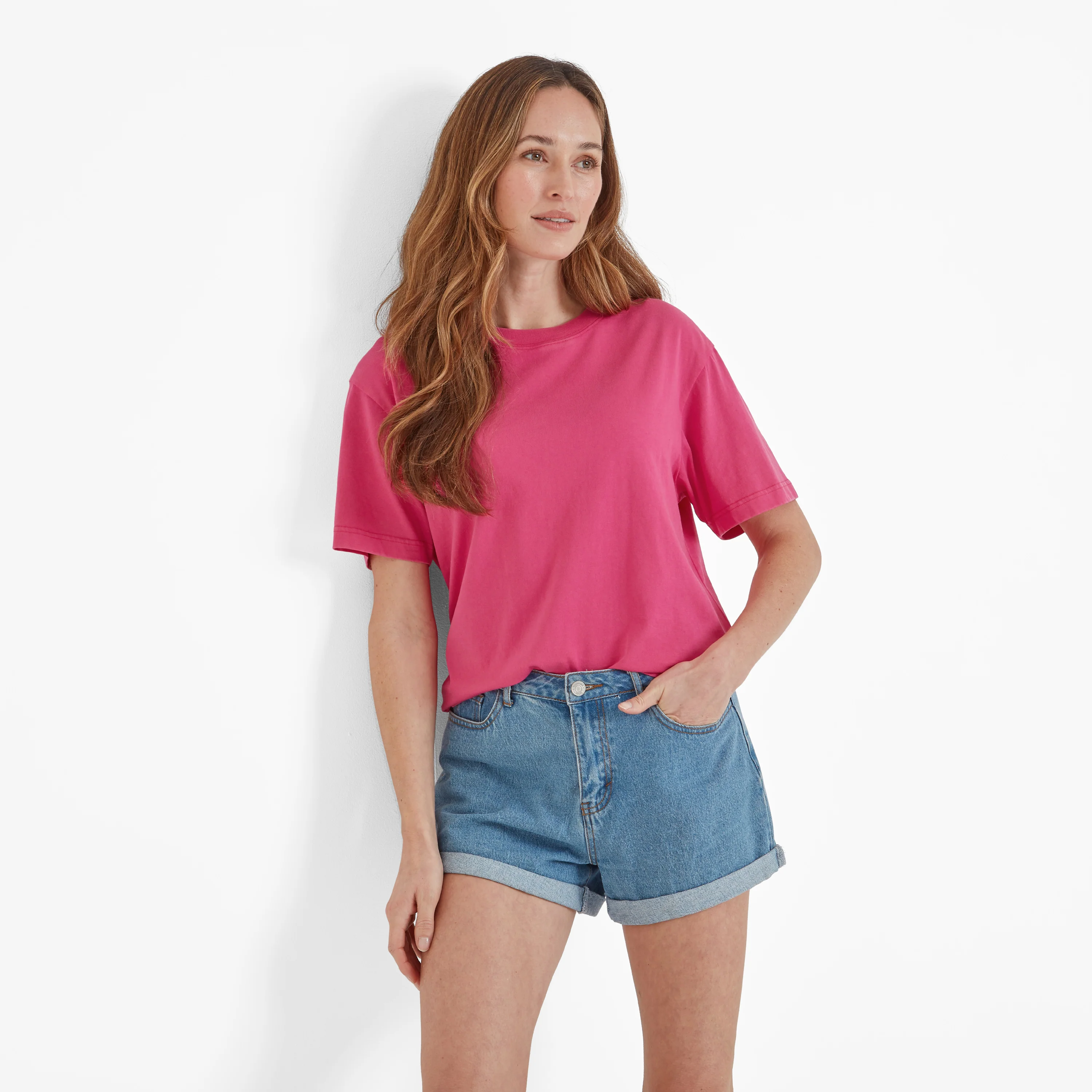 Erica Womens 100% Cotton Supersoft T-Shirt - Hibiscus Pink - Image 2