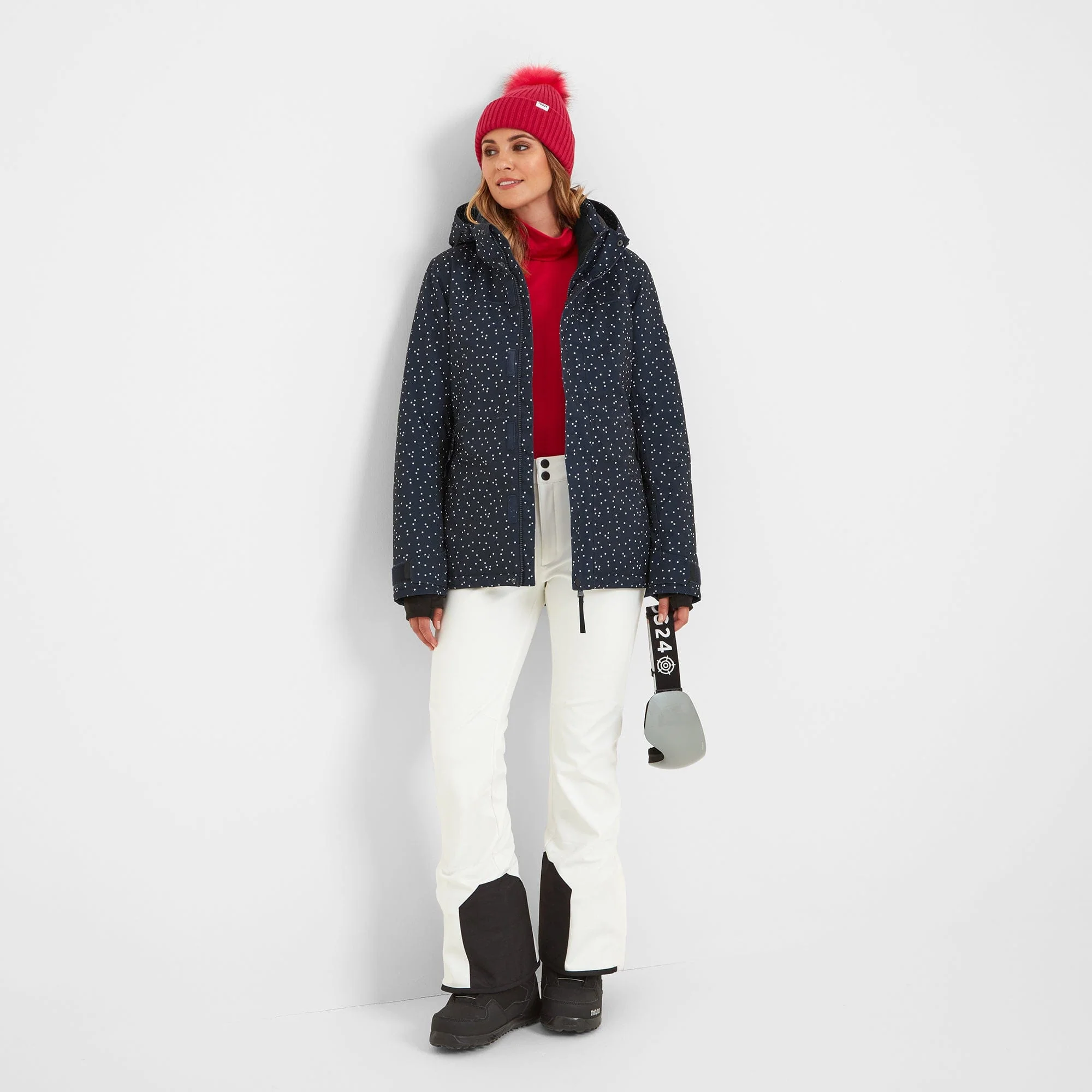 Eva Womens Ski Jacket - Dark Indigo Confetti Print - Image 10