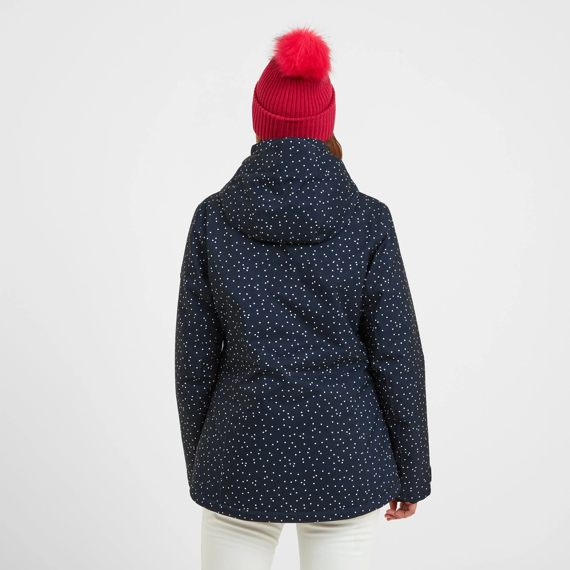 Eva Womens Ski Jacket - Dark Indigo Confetti Print - Image 3