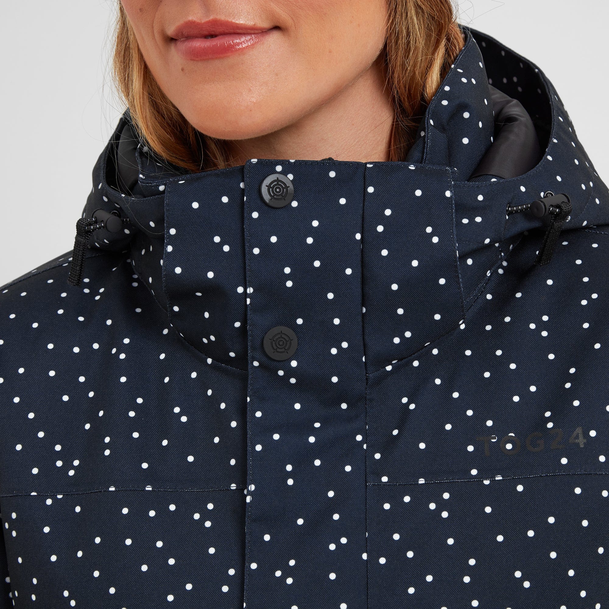 Eva Womens Ski Jacket - Dark Indigo Confetti Print - Image 8