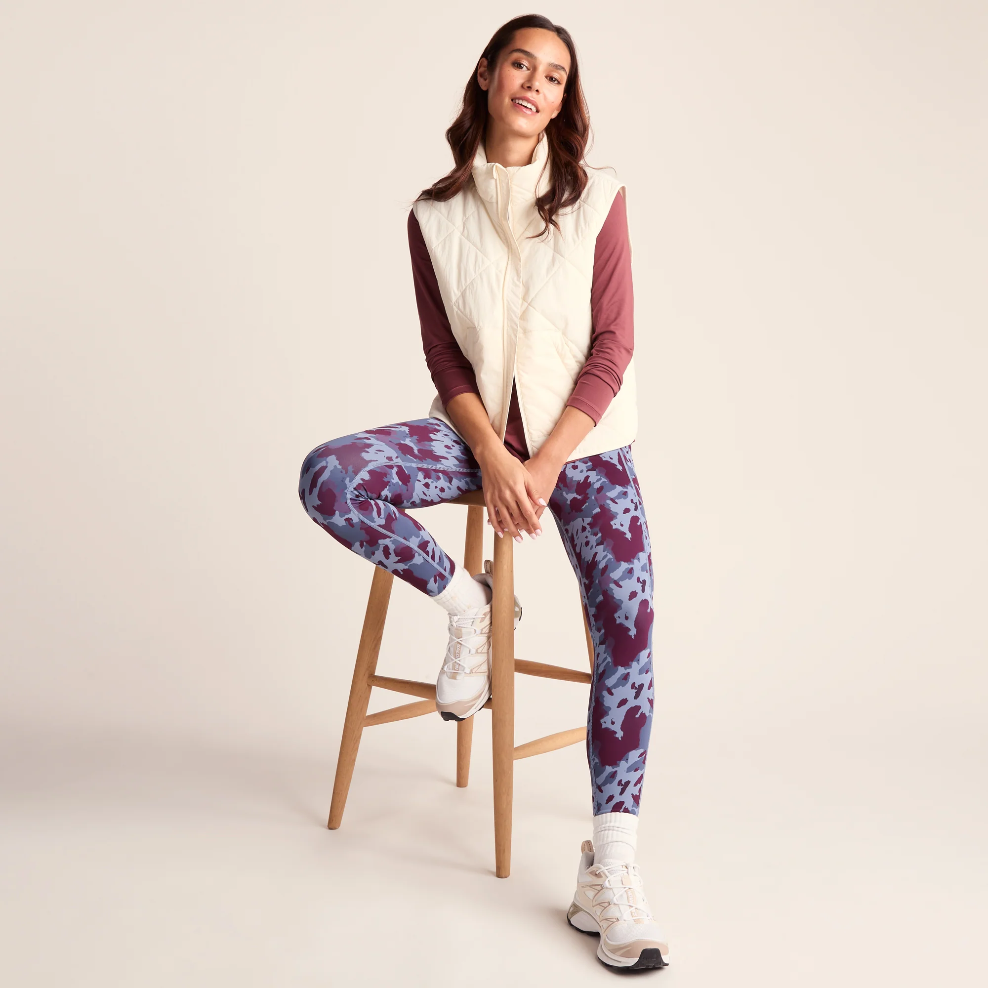 Farby Womens Breathable Performance Leggings - Smokey Blue Print - Image 4