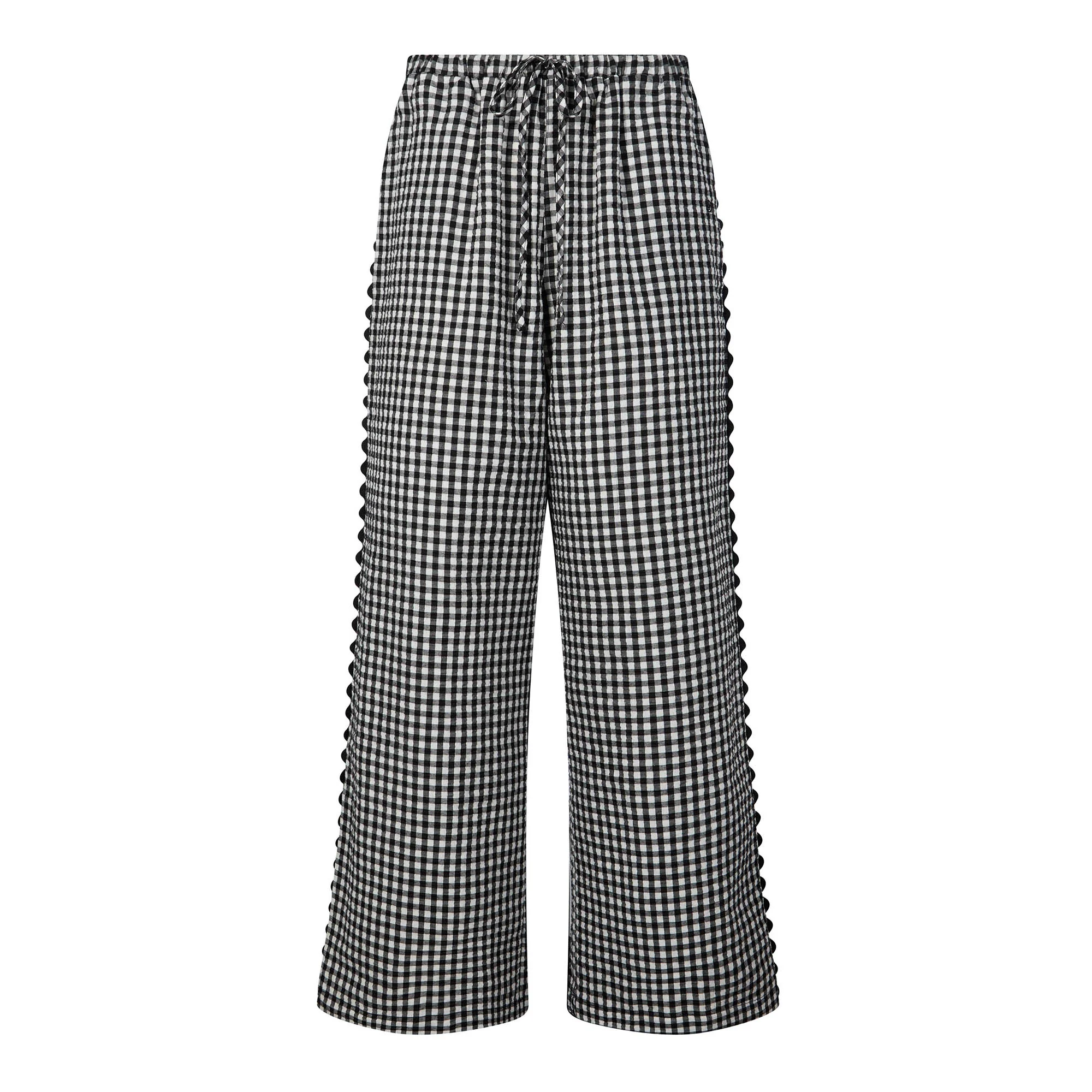 Ferne Womens Gingham Trousers - Black Check - Image 7