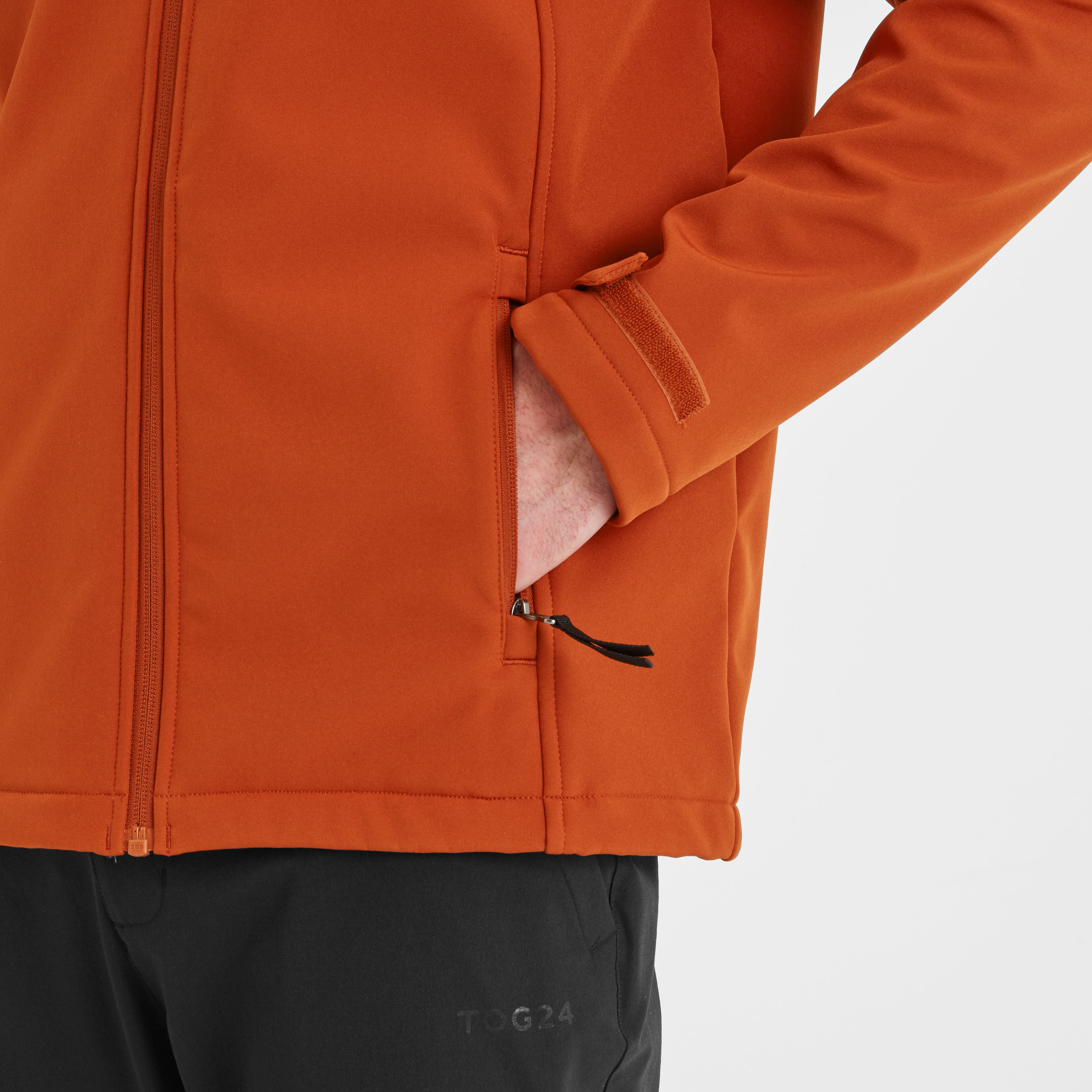 Feizor Mens Shower Resistant Softshell Hooded Jacket - Burnt Orange - Image 7