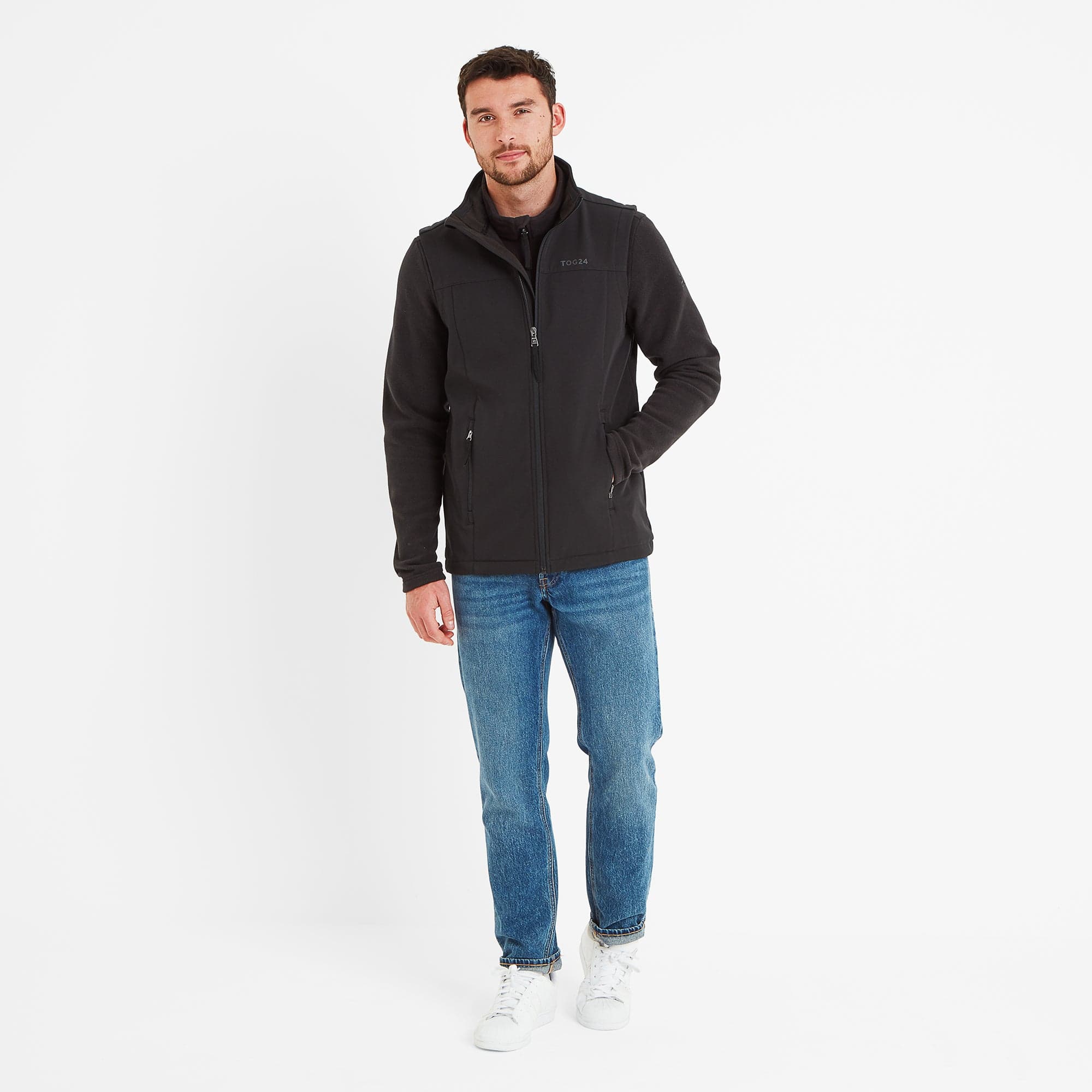 Feizor Mens Shower Resistant Softshell Gilet - Black - Image 4