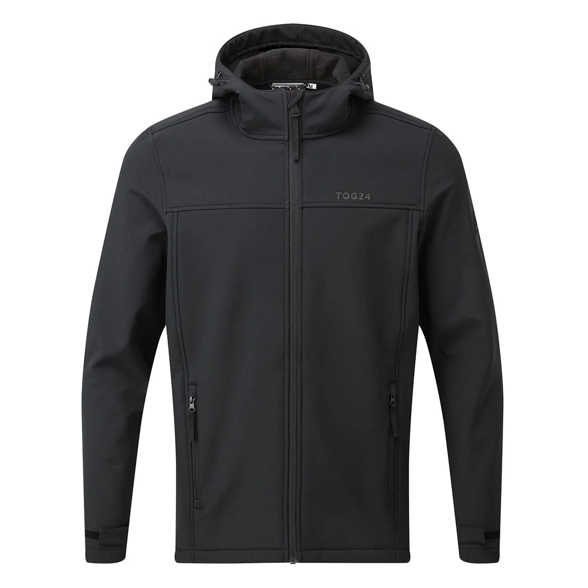 Feizor Mens Shower Resistant Softshell Hooded Jacket - Black - Image 7