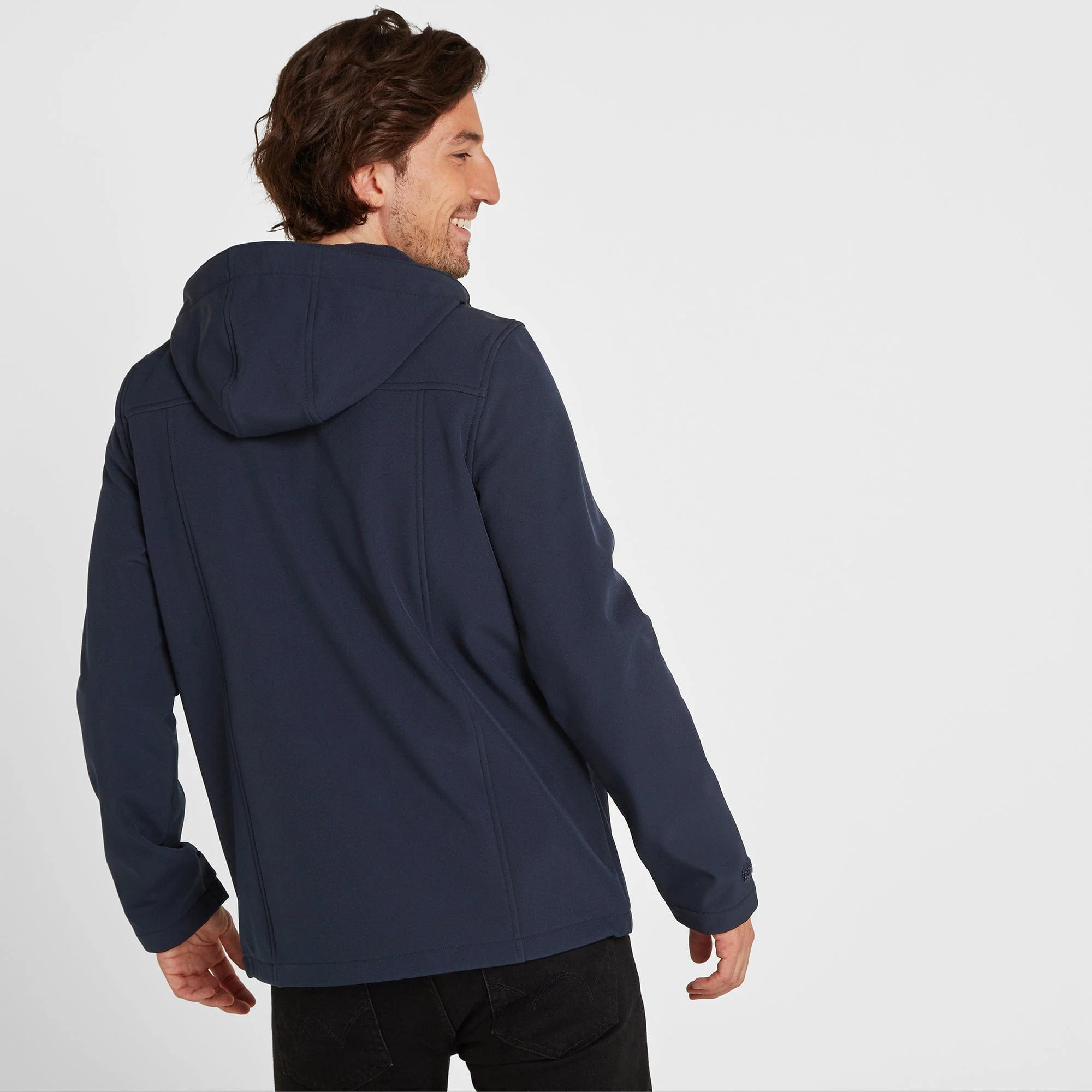 Feizor Mens Shower Resistant Softshell Hooded Jacket - Navy - Image 4