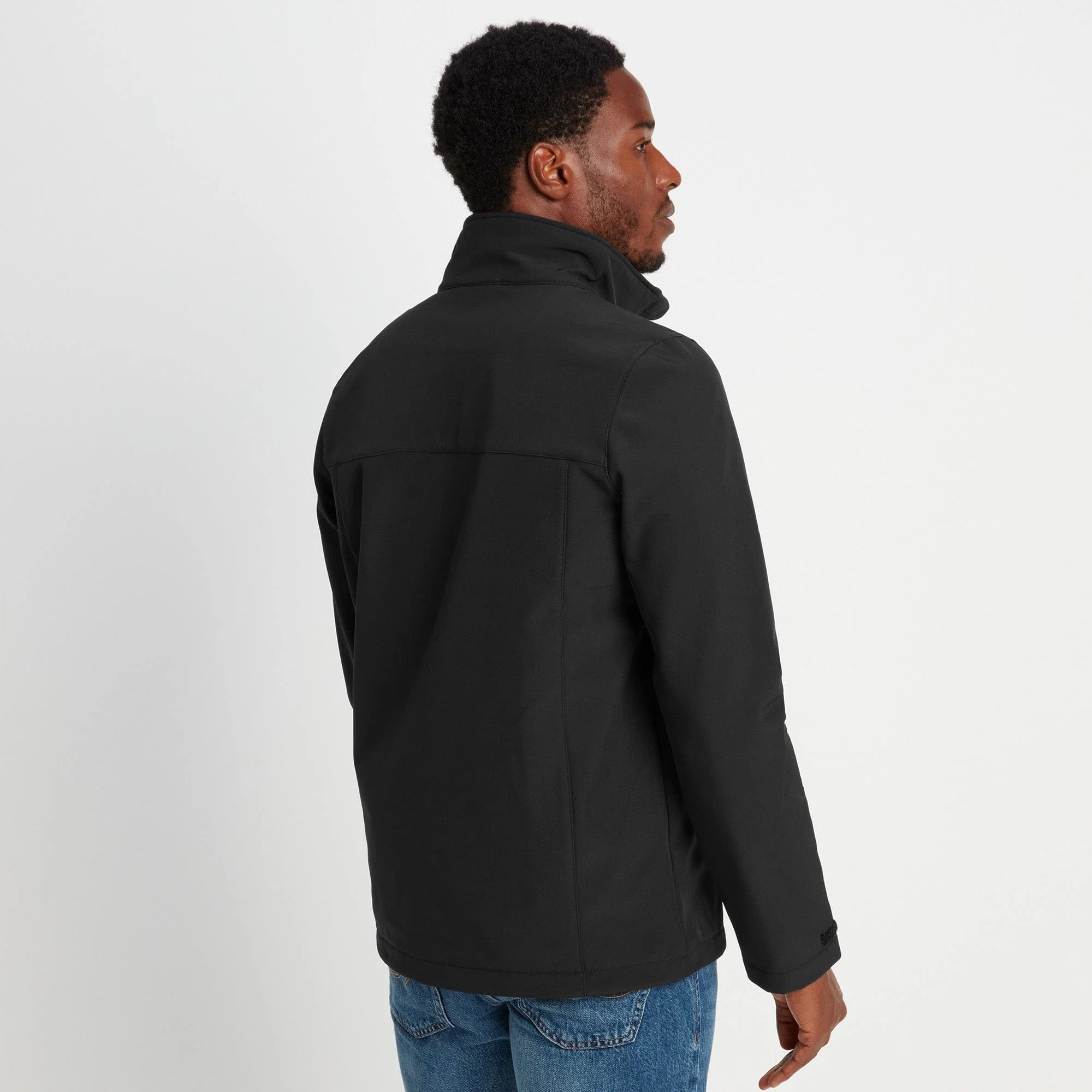 Feizor Mens Shower Resistant Softshell Jacket - Black - Image 4