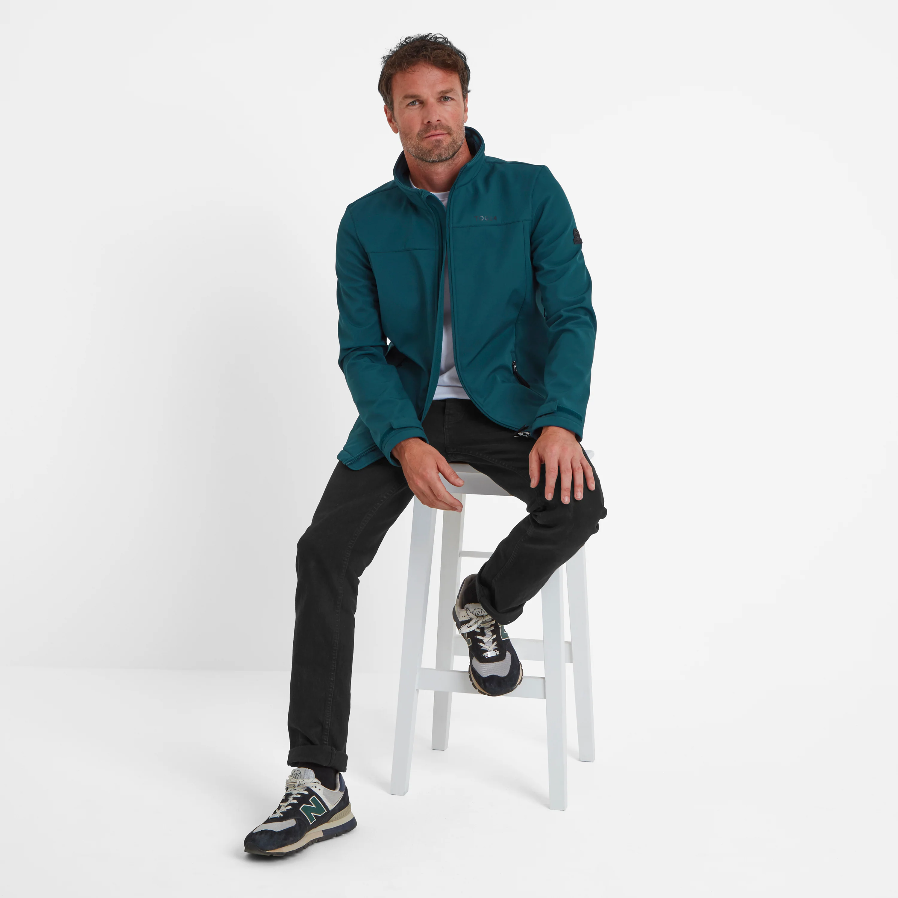 Feizor Mens Shower Resistant Softshell Jacket - Petrol Green - Image 5
