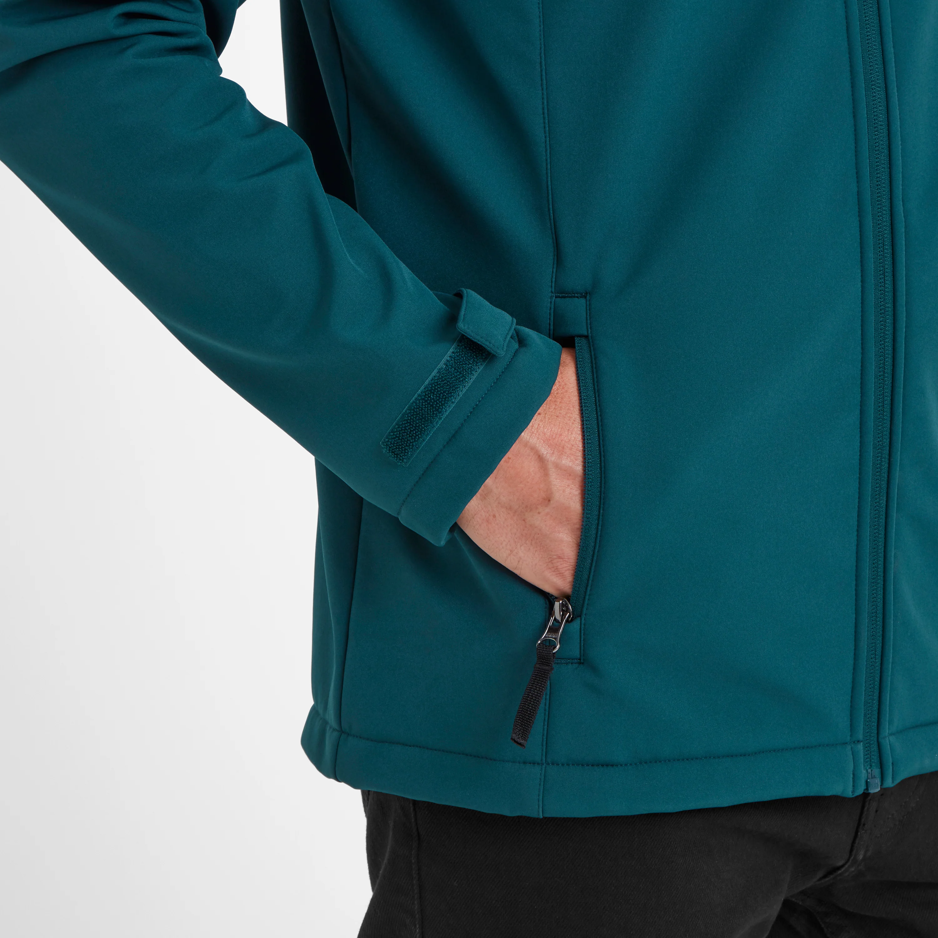 Feizor Mens Shower Resistant Softshell Jacket - Petrol Green - Image 6