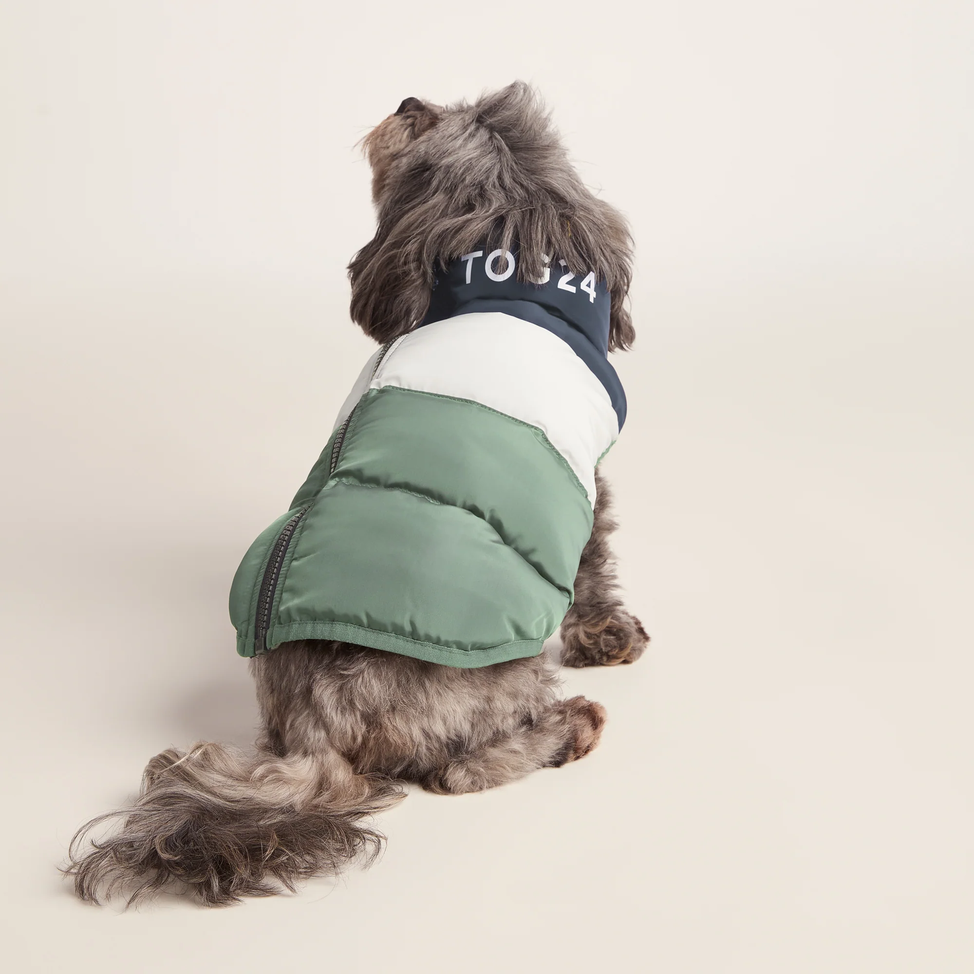 Fetch Padded Dog Coat XS - Dark Indigo/Vanilla/Light Forest - Image 4