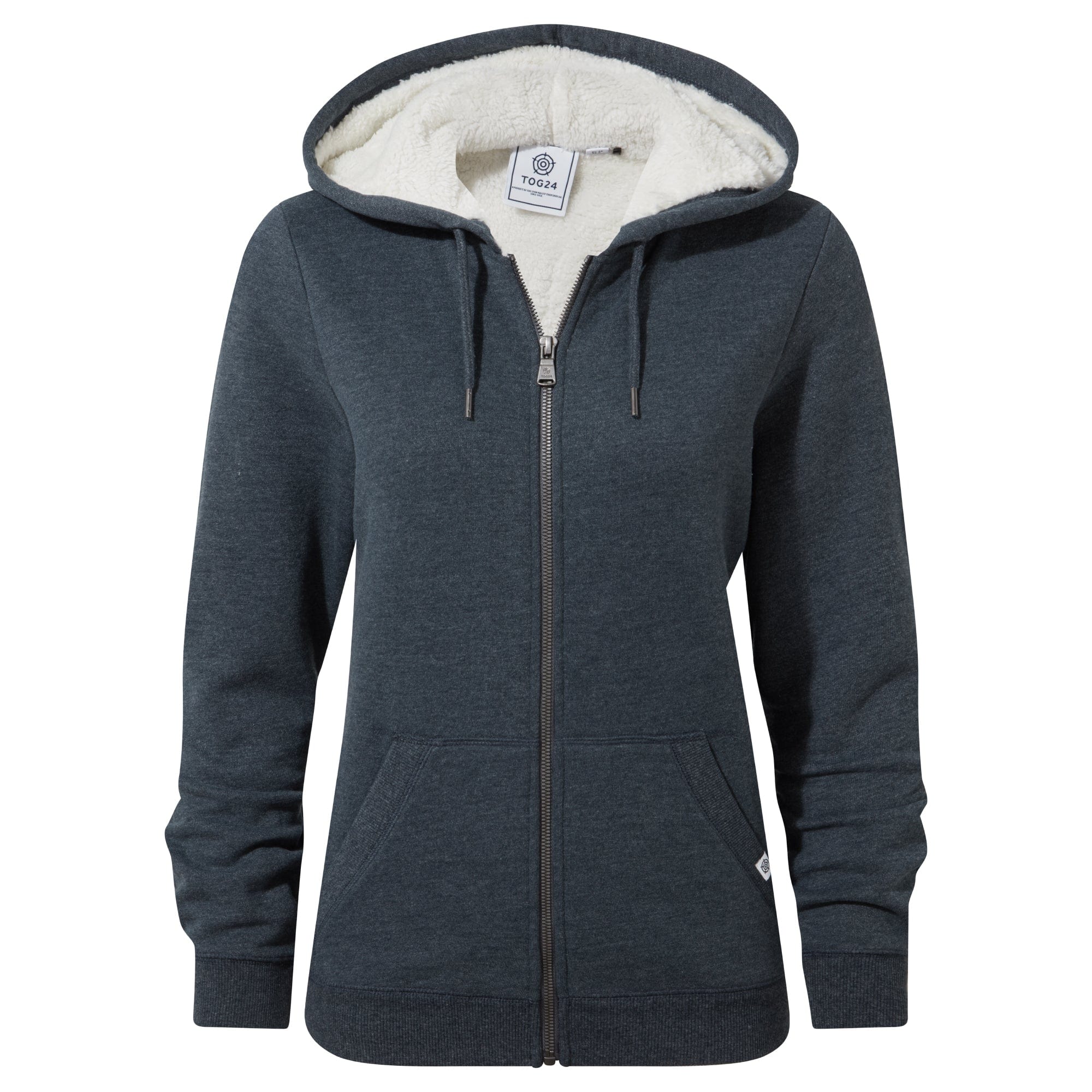 Finch Womens Supersoft Sherpa Fleece Lined Hoody - Dark Indigo Marl - Image 7