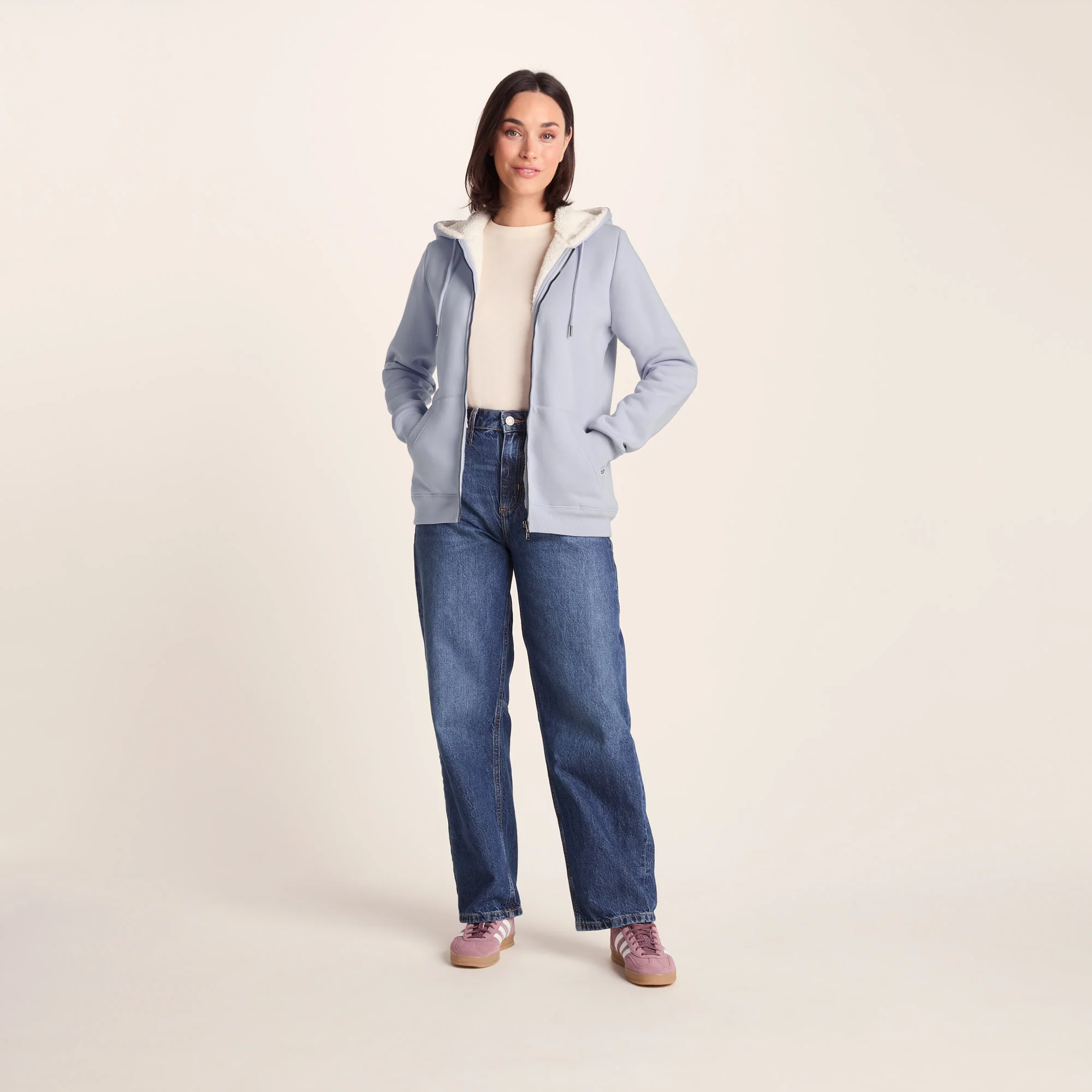 Finch Womens Supersoft Sherpa Fleece Lined Hoody - Pale Lilac - Image 2