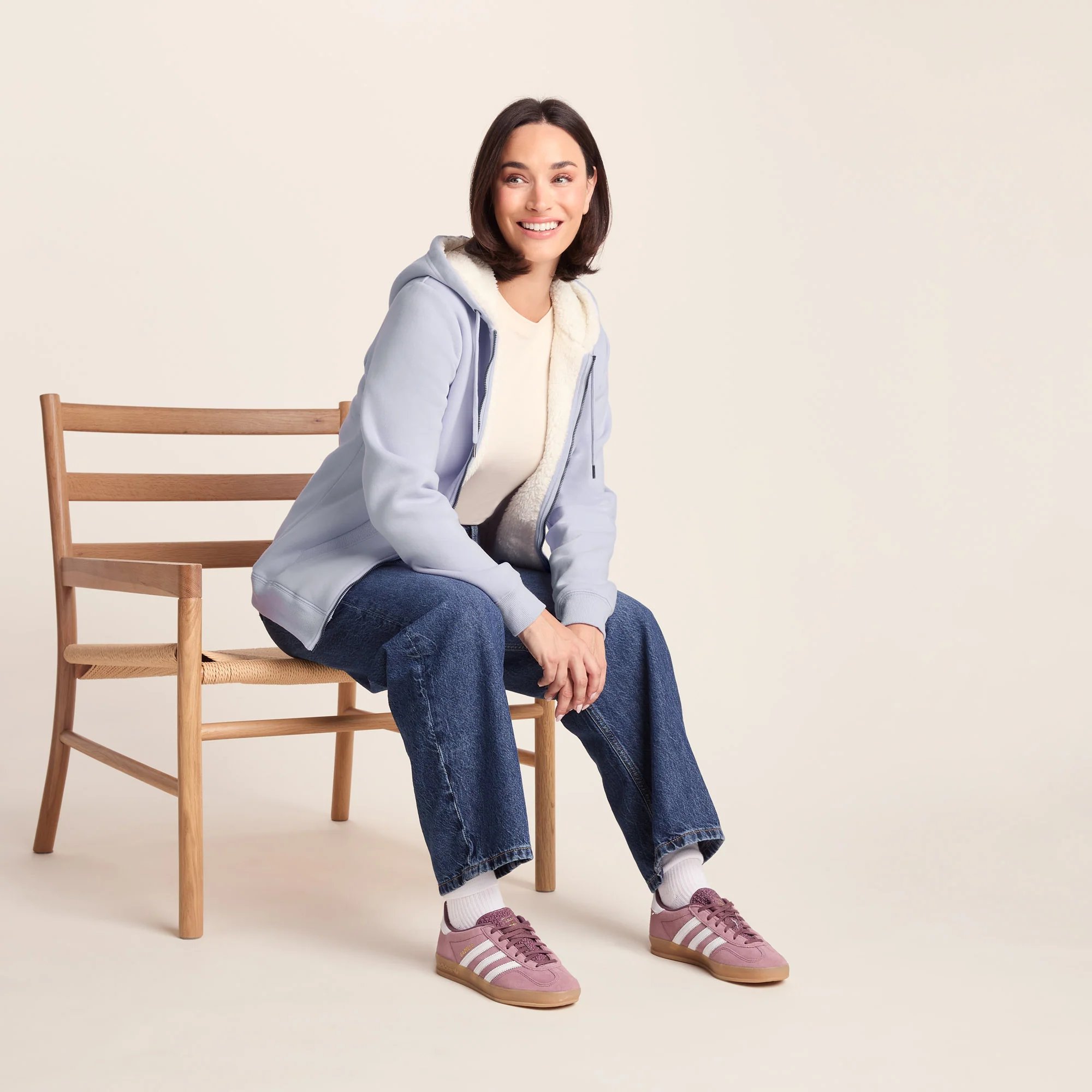 Finch Womens Supersoft Sherpa Fleece Lined Hoody - Pale Lilac - Image 4