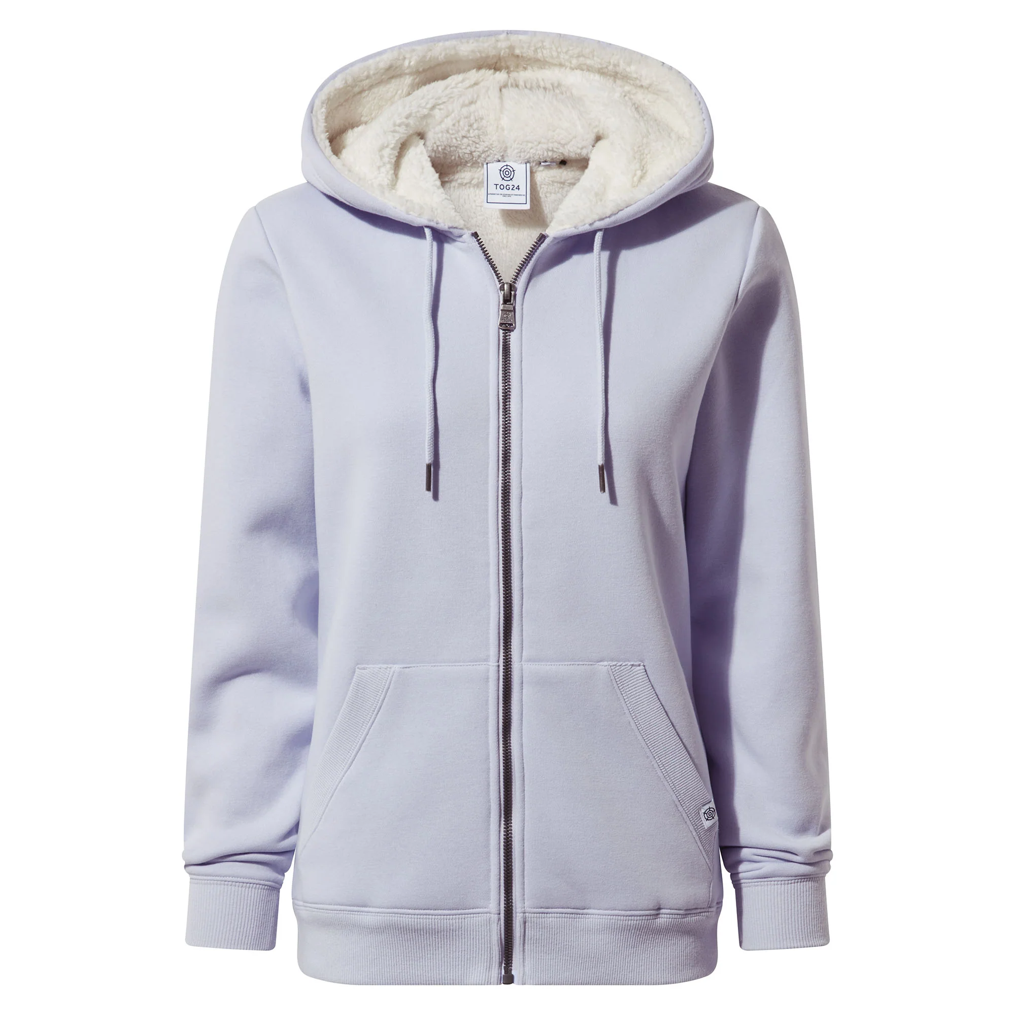 Finch Womens Supersoft Sherpa Fleece Lined Hoody - Pale Lilac - Image 8