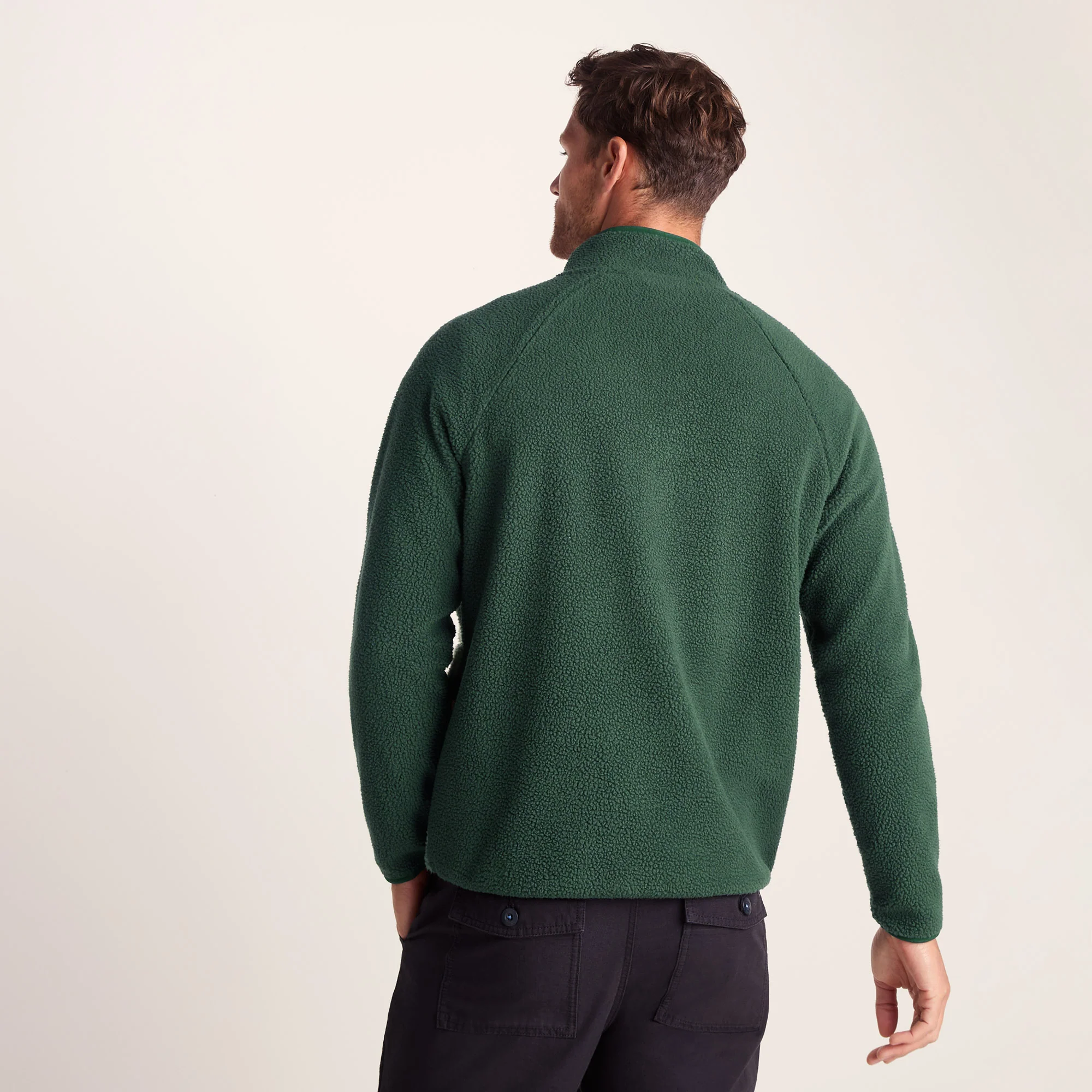 Flaxley Mens Sherpa Fleece - Racing Green Landscape Print - Image 4