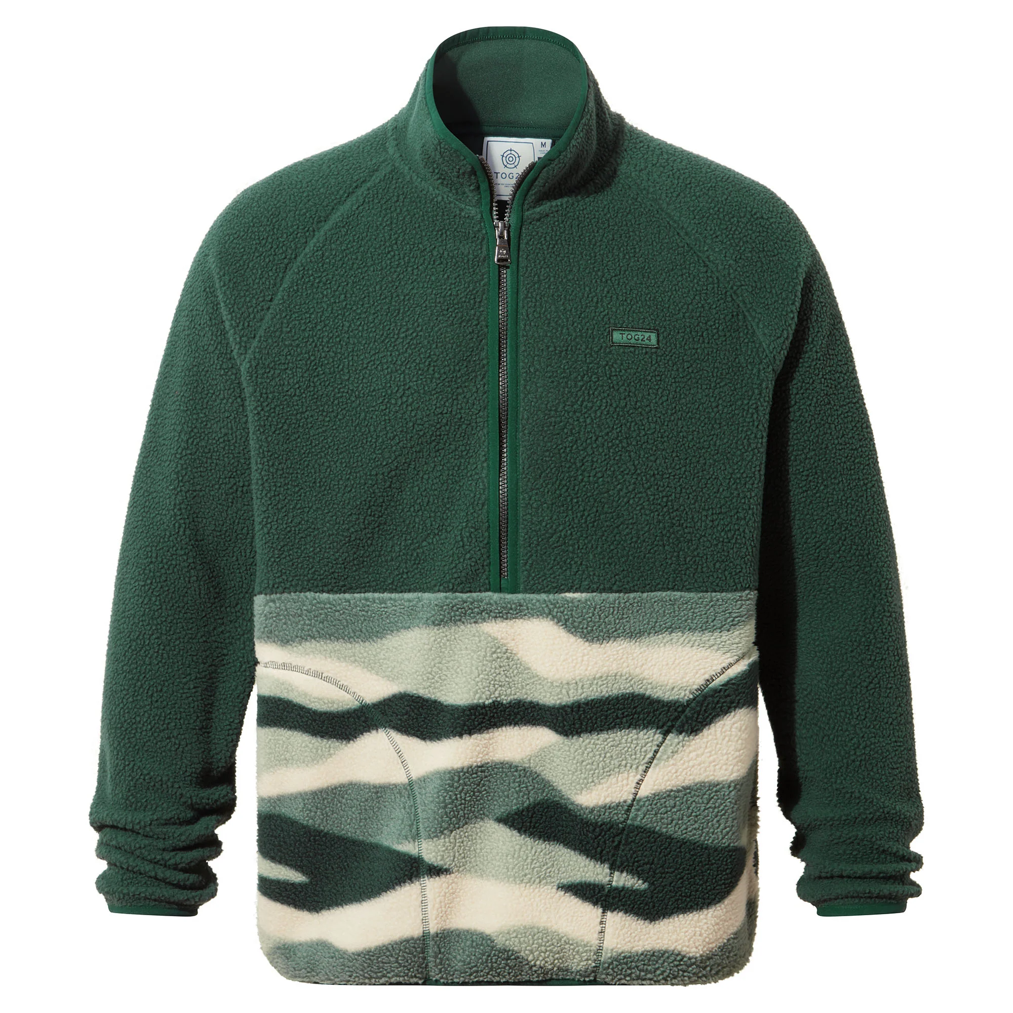 Flaxley Mens Sherpa Fleece - Racing Green Landscape Print - Image 7