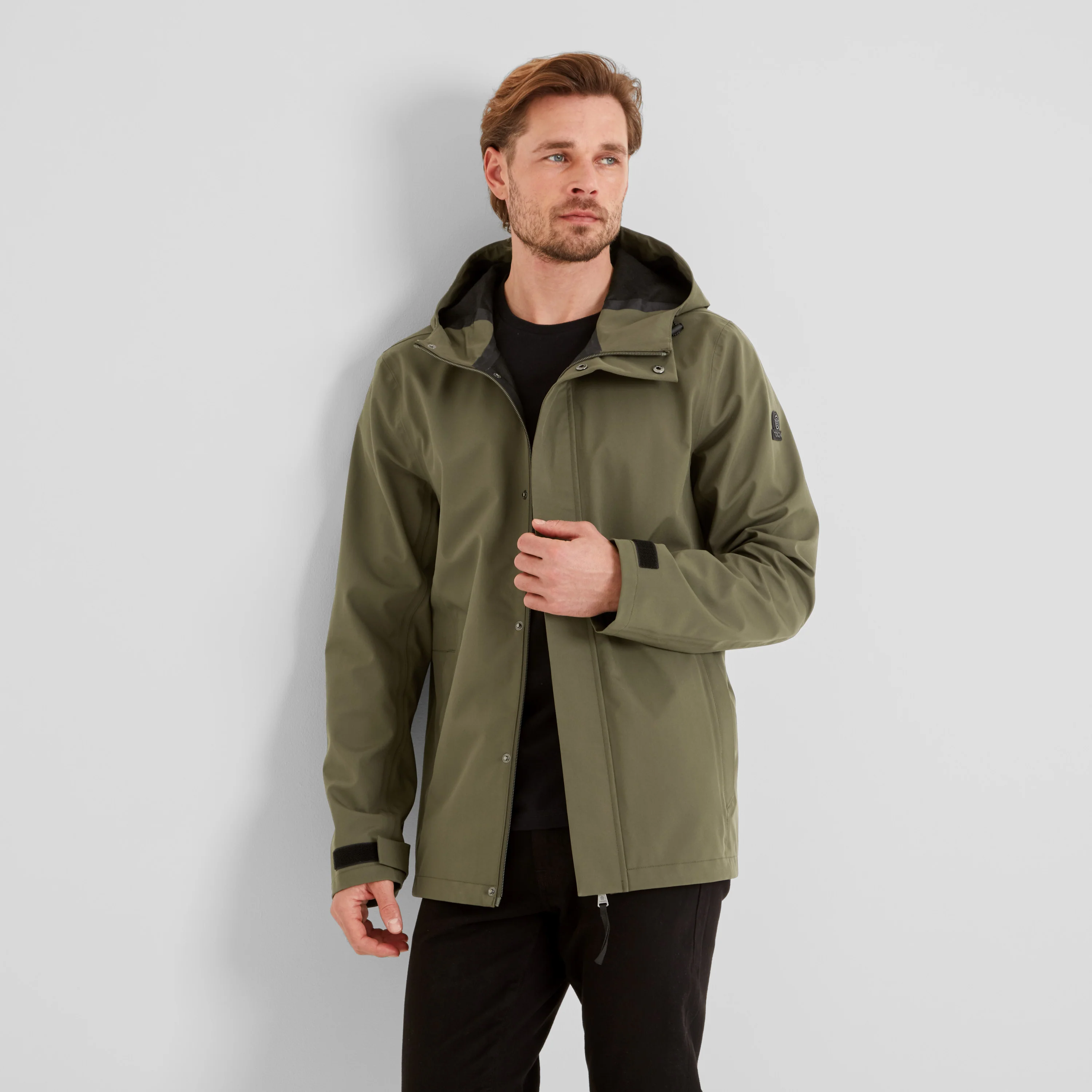 Flynn Mens Waterproof Jacket - Moss Green - Image 2