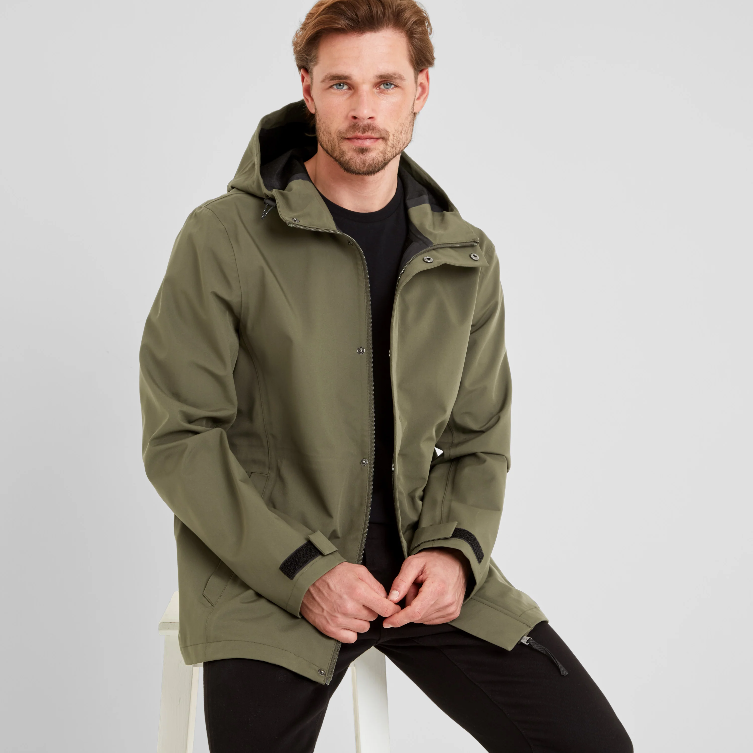 Flynn Mens Waterproof Jacket - Moss Green - Image 7