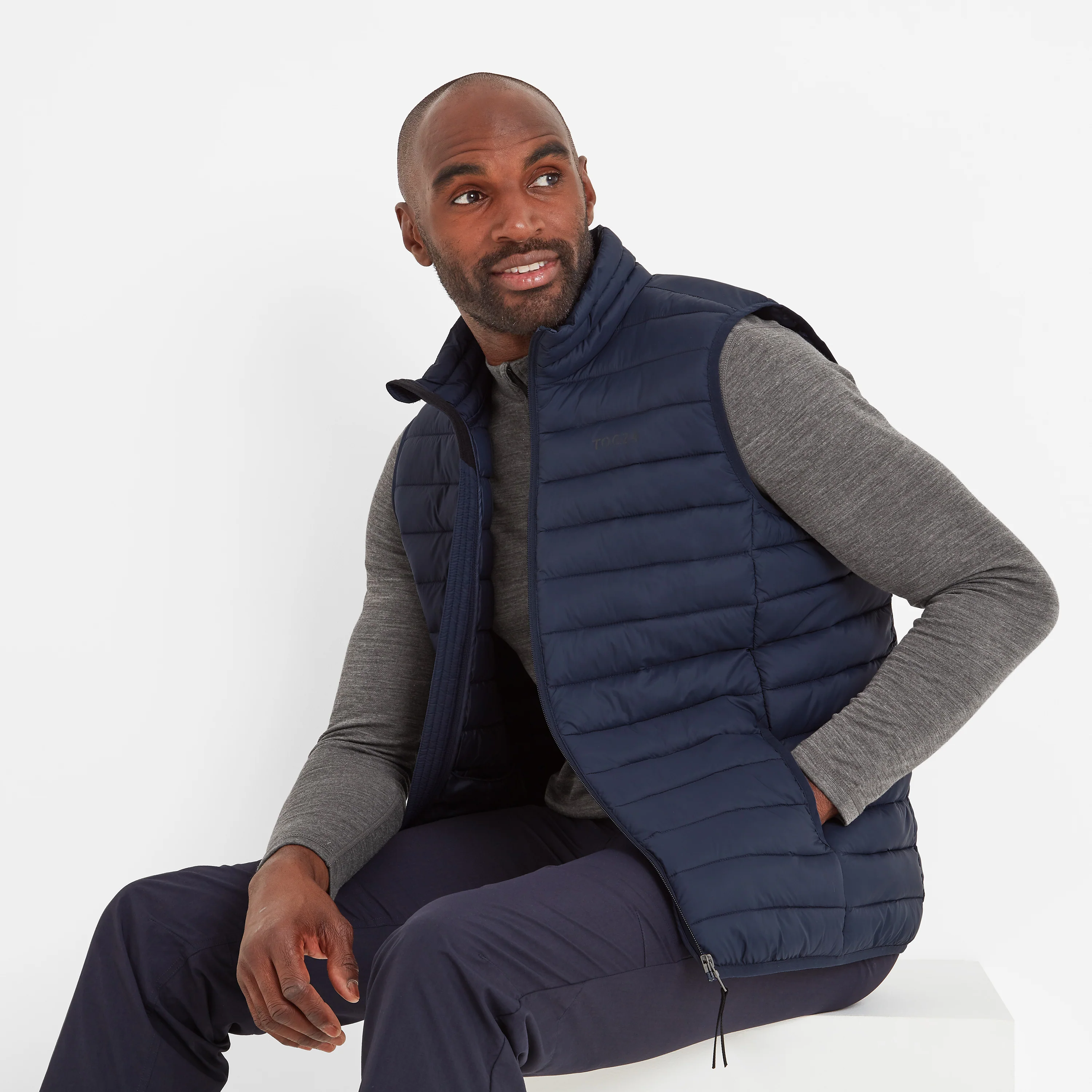Gibson Mens Insulated Padded Gilet - Dark Indigo - Image 4