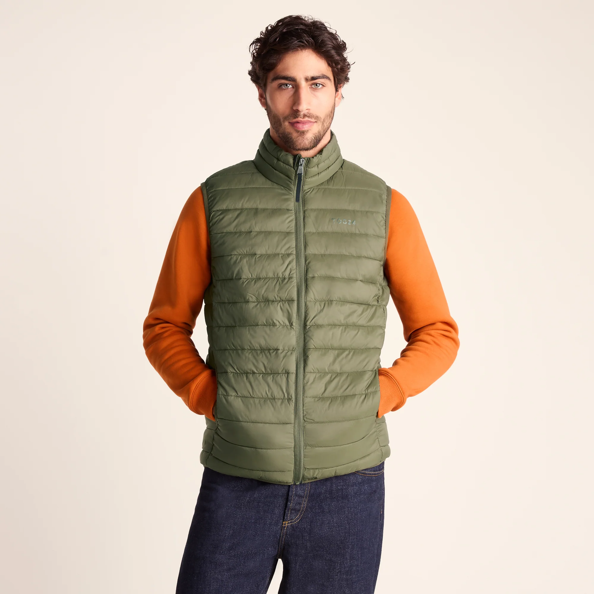 Gibson Mens Insulated Padded Gilet - Khaki - Image 6