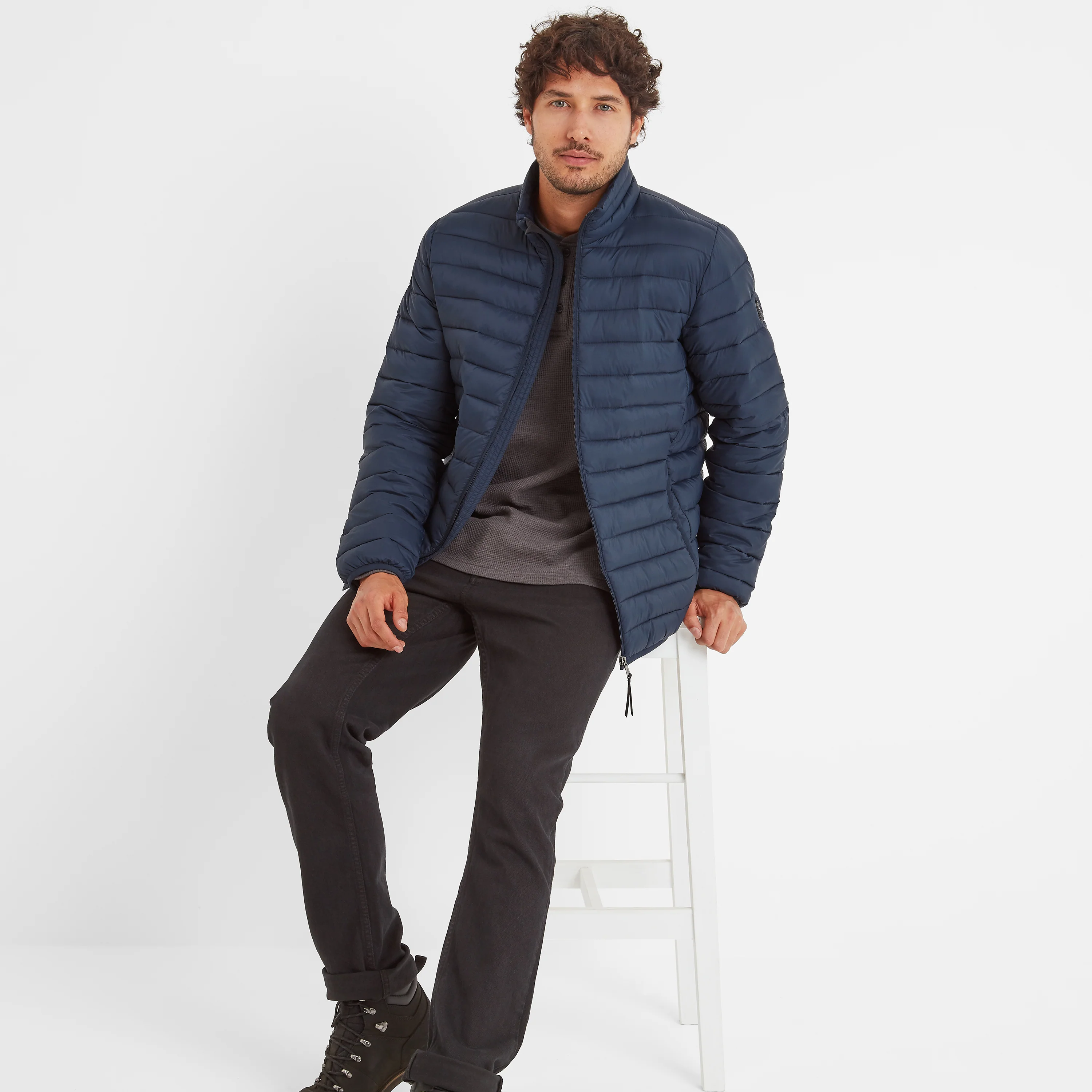 Gibson Mens Insulated Padded Jacket - Dark Indigo - Image 4