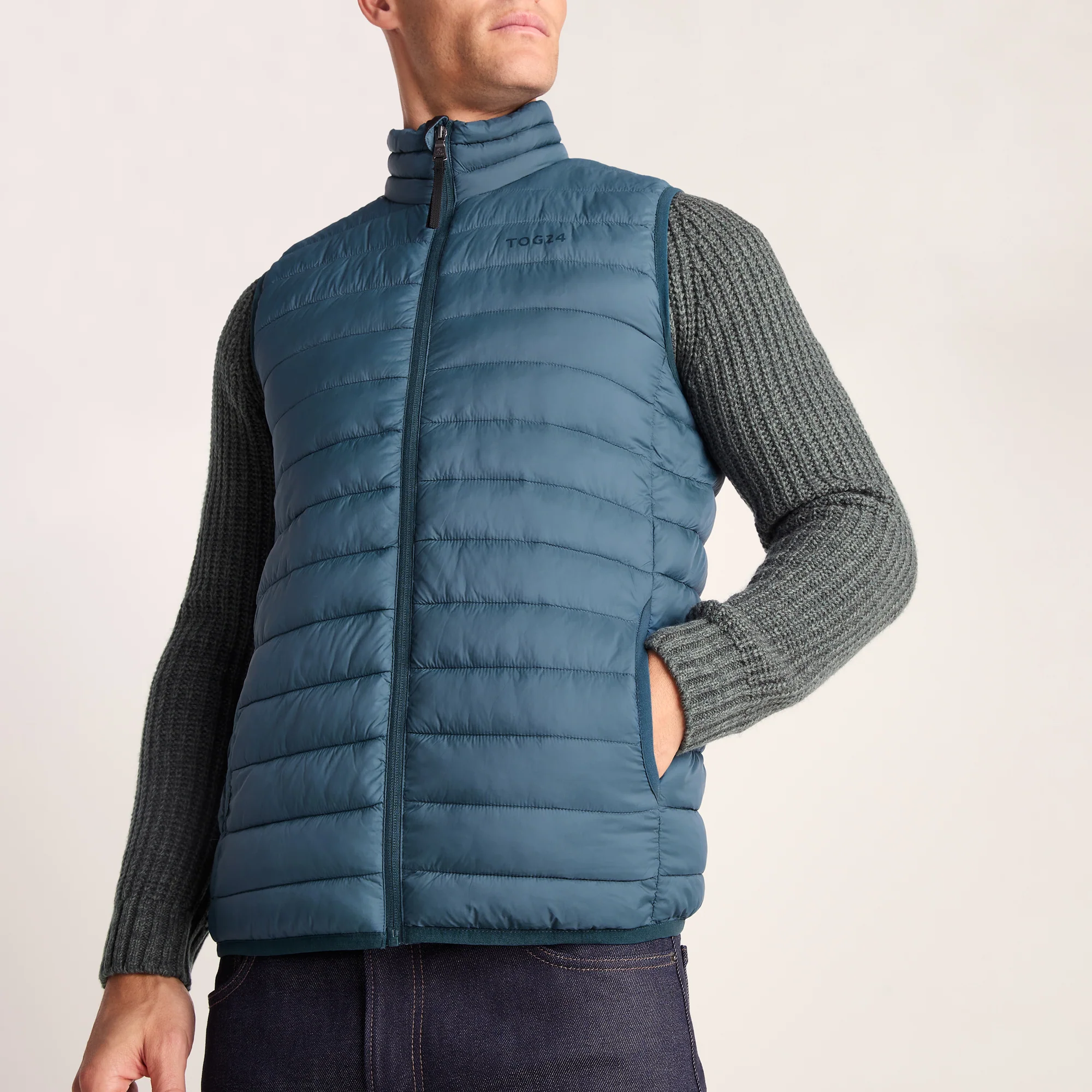 Gibson Mens Insulated Padded Gilet - Lagoon Blue - Image 7