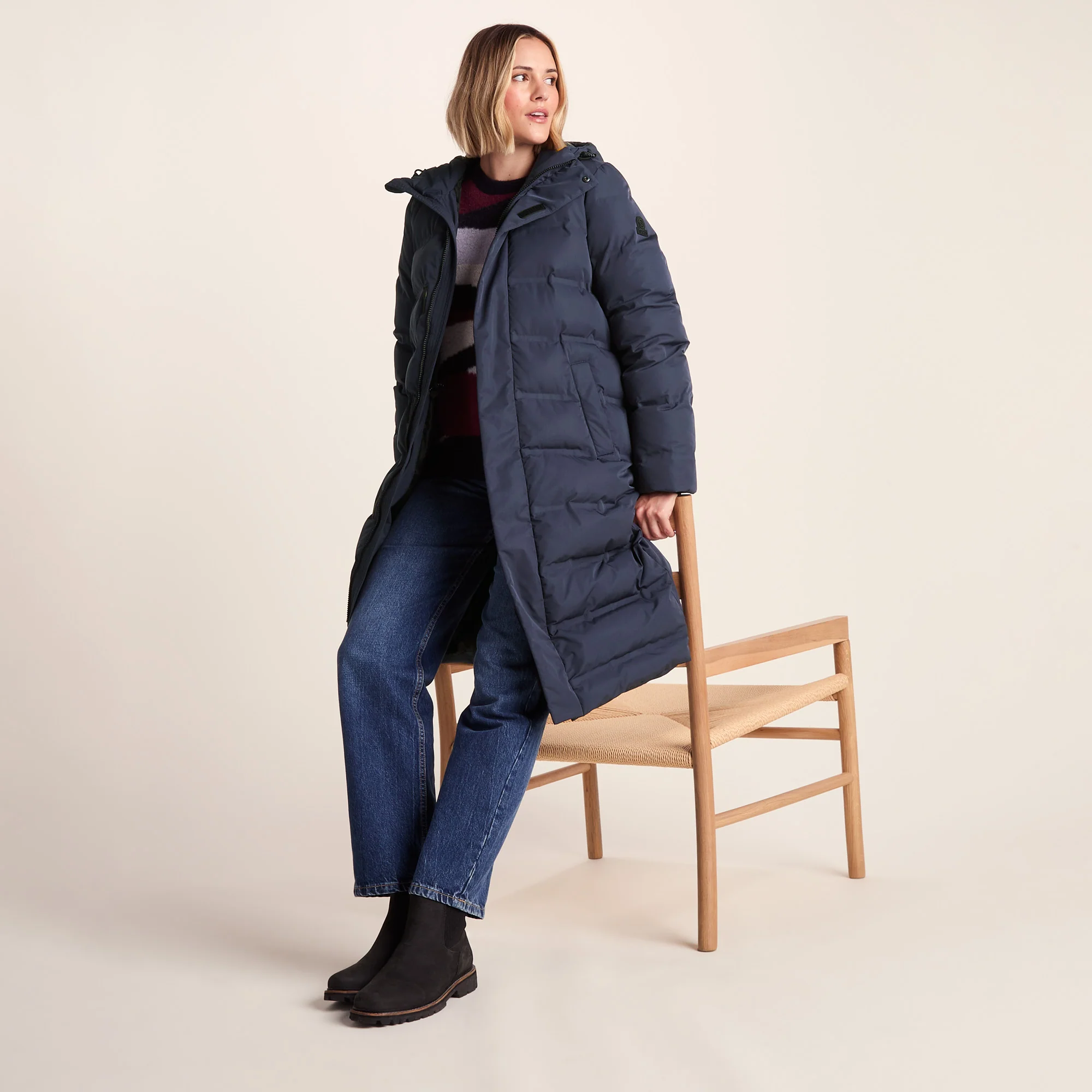 Glaston Womens Shower Resistant Insulated Parka - Dark Indigo - Image 3